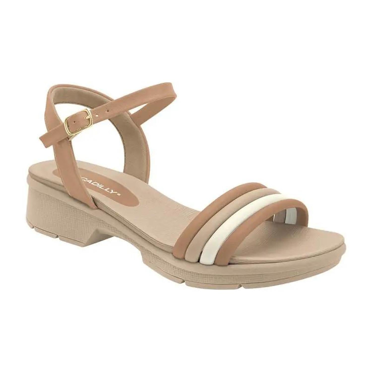 SANDALIA CASUAL 572015 AMENDOA MARFIM OFF WHITE - 1