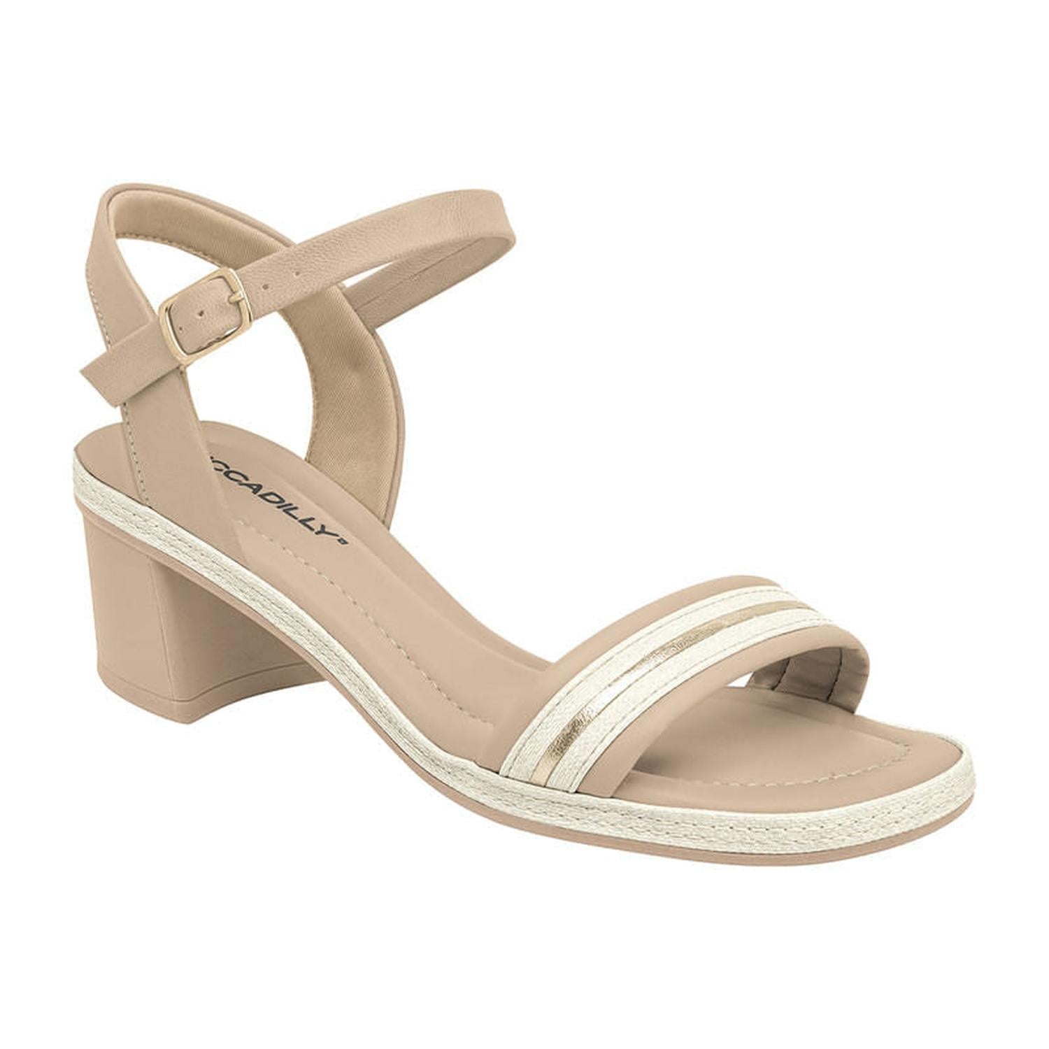 SANDALIA CONFORT 566044 MARFIM NATRUAL OURO - 1