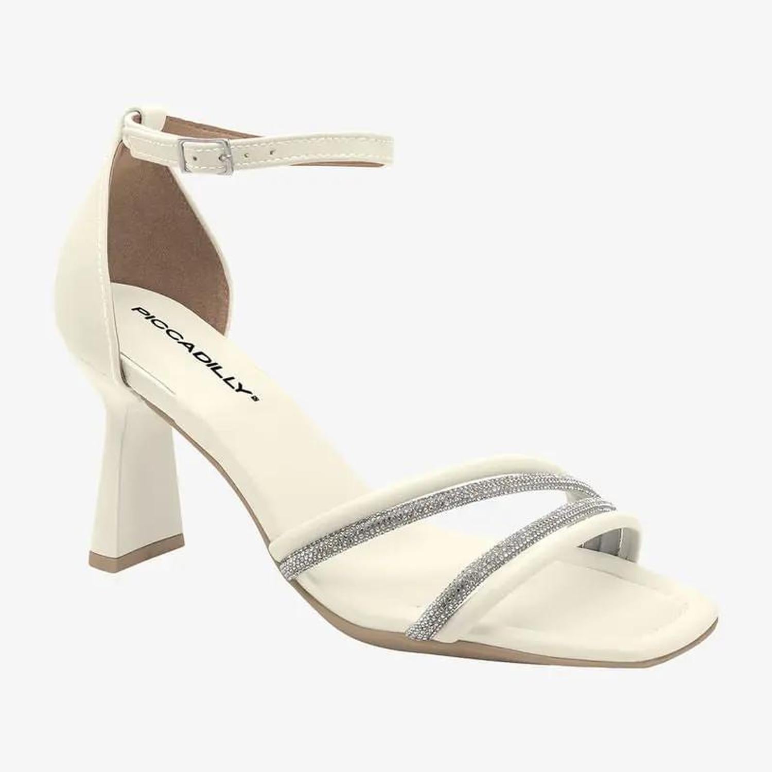 SANDALIA DE VESTIR 655118 OFF WHITE CRISTAL - 1