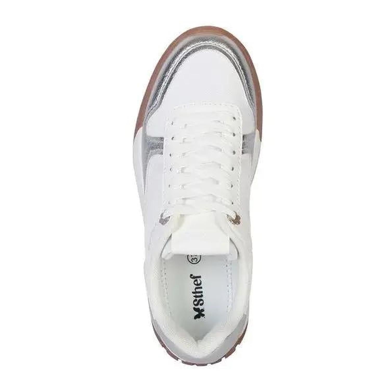 ZAPATILLA MUJER STHEF CASUAL WHITE/SILVER 7976 BLANCO 1121321 - 4