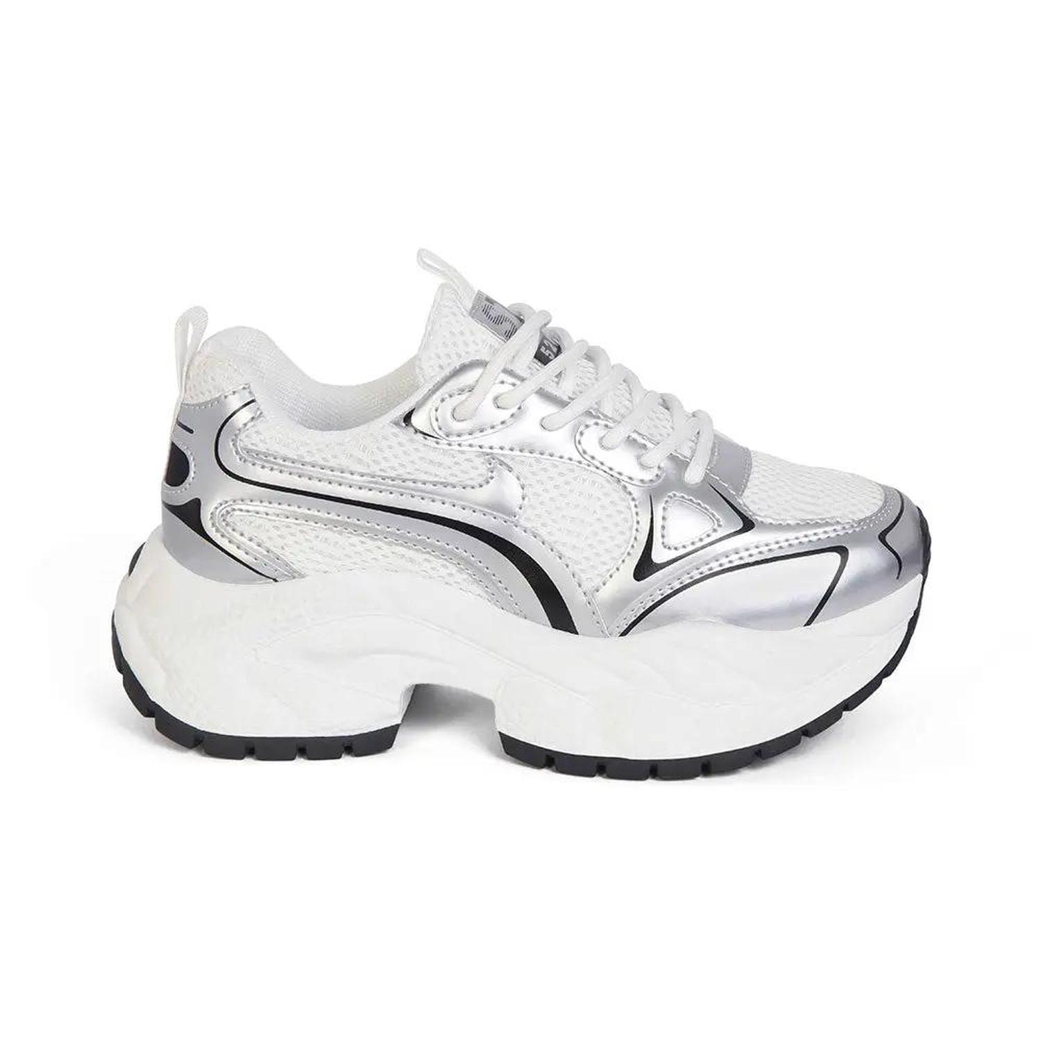 ZAPATILLA MUJER STHEF TRENDY PLATA 8124 - 1