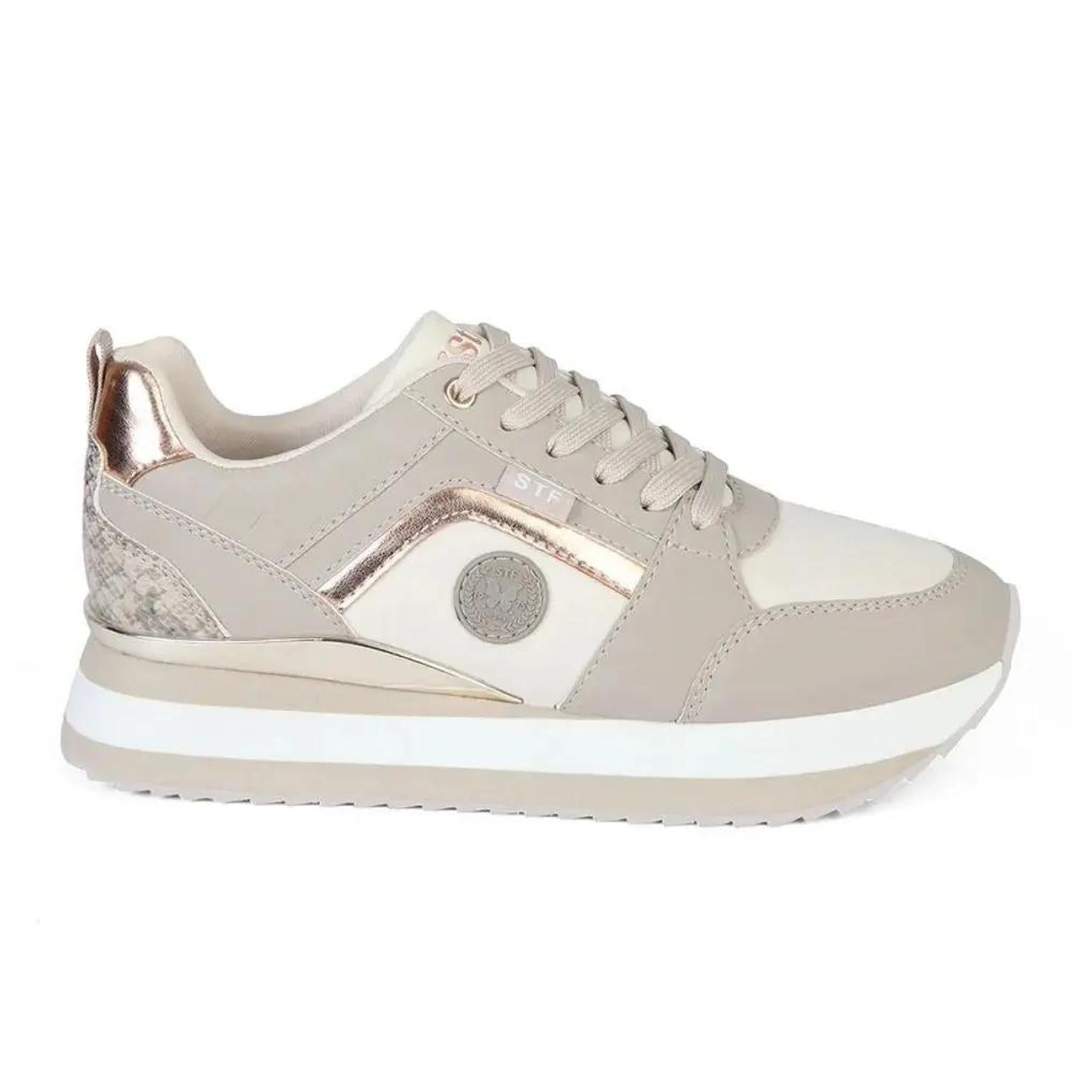 ZAPATILLA MUJER STHEF URBANA BEIGE 7916 - 1