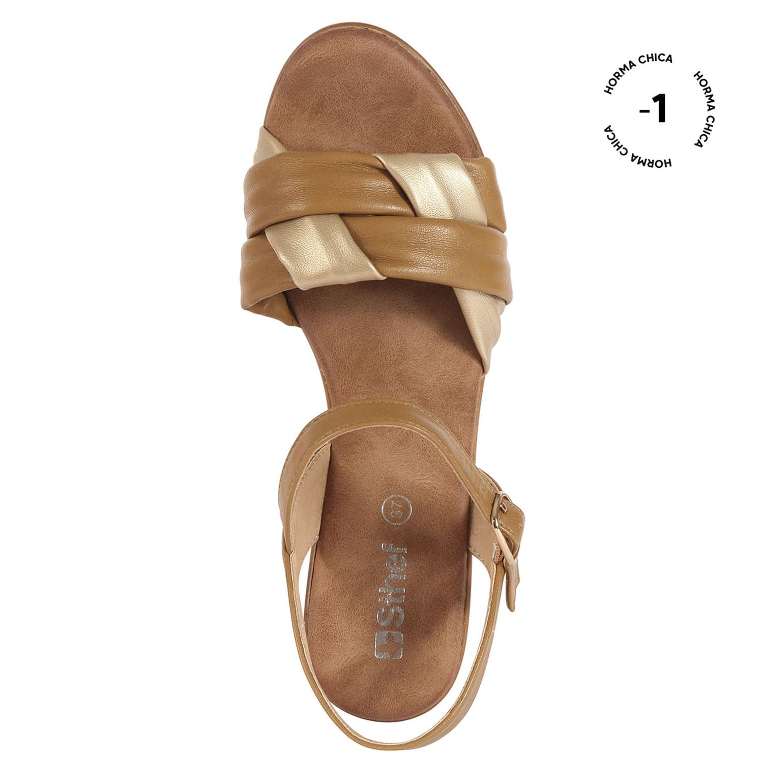 SANDALIA MUJER STHEF CASUAL CAMEL 7534 SNTC - 4