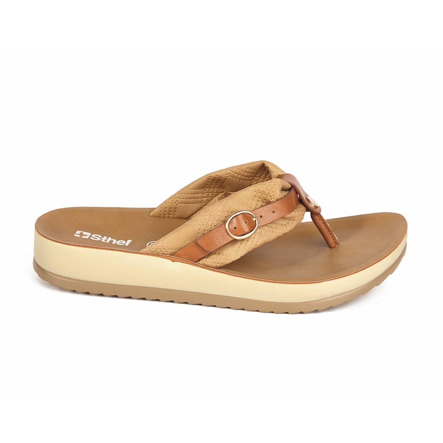 SANDALIA MUJER STHEF CASUAL CAMEL 7775 - 2