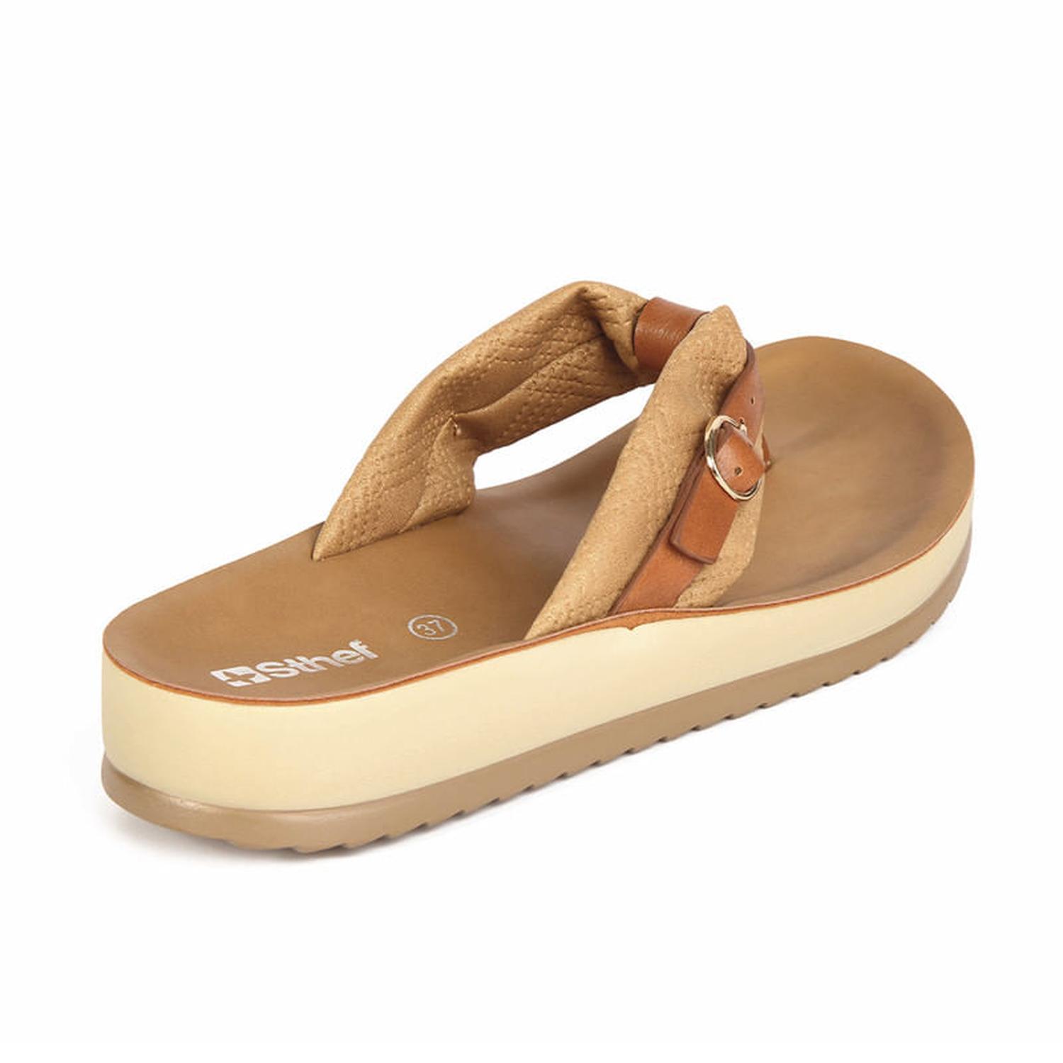 SANDALIA MUJER STHEF CASUAL CAMEL 7775 - 3