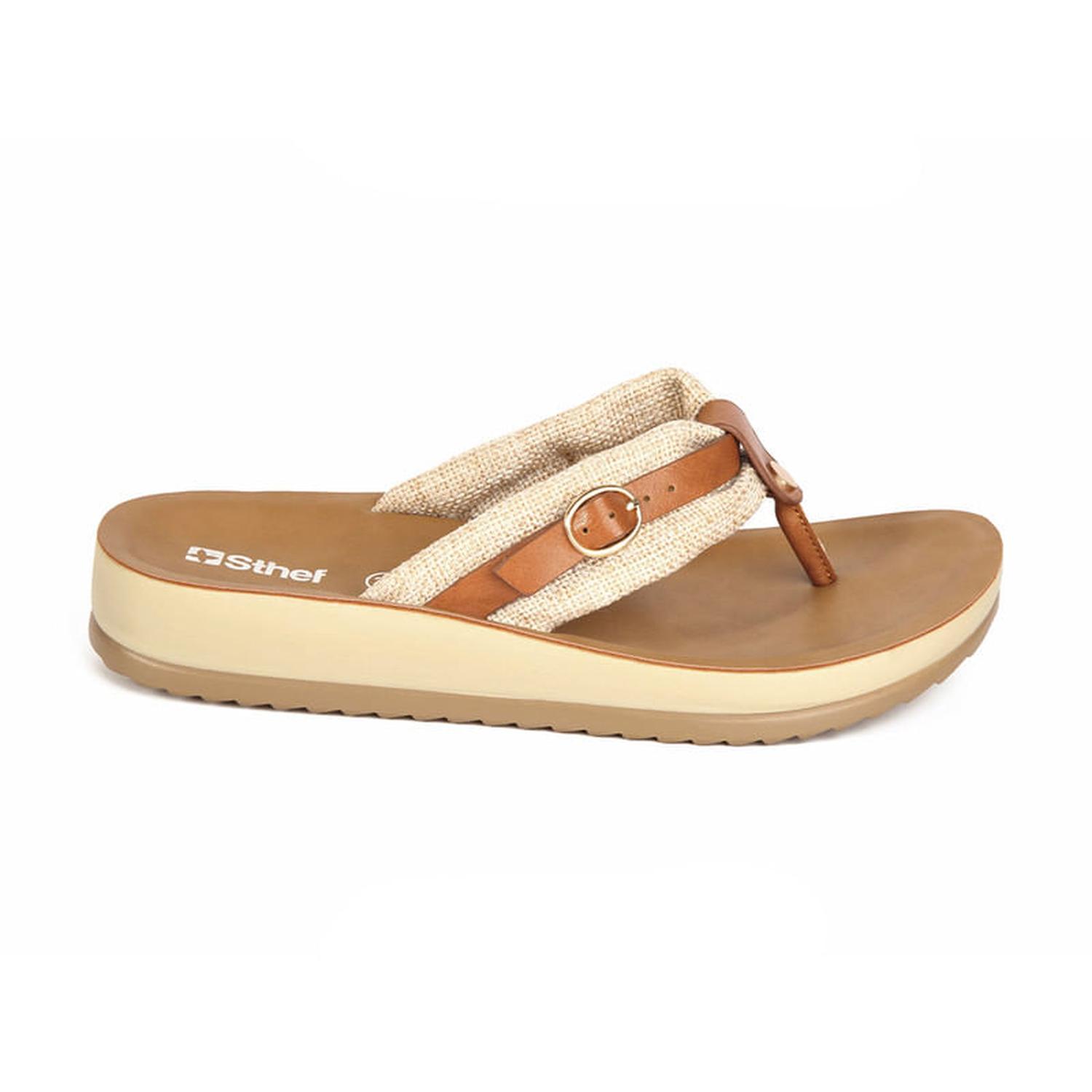SANDALIA MUJER STHEF CASUAL BEIGE 7775 - 2