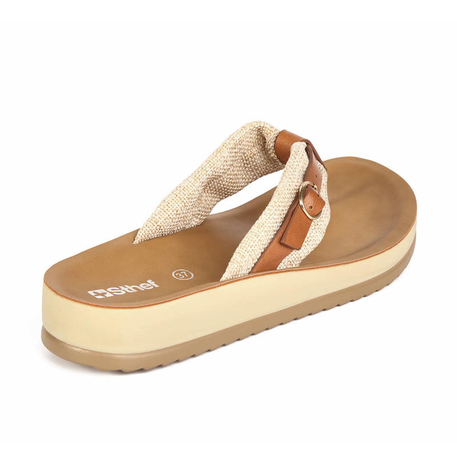SANDALIA MUJER STHEF CASUAL BEIGE 7775 - 3