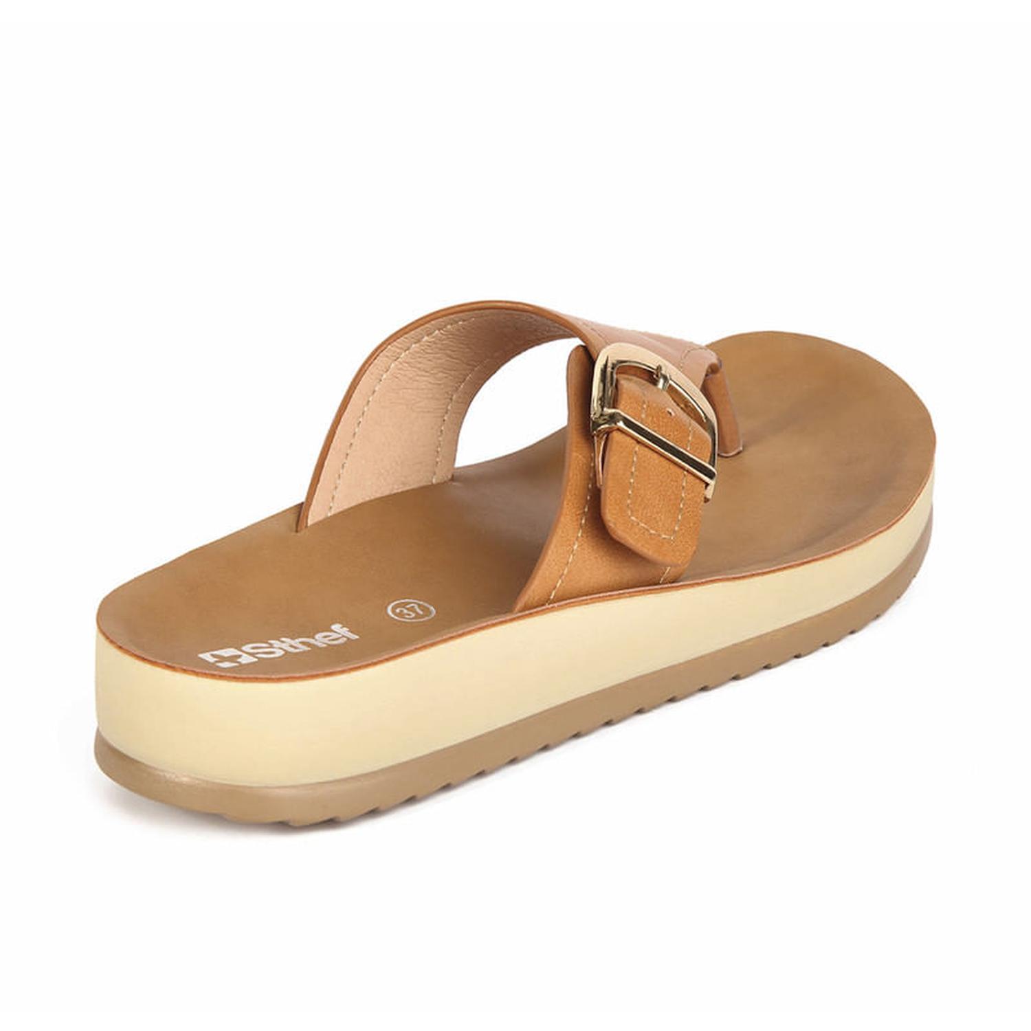 SANDALIA CASUAL MUJER 7774 CAMEL-STHEF - 3