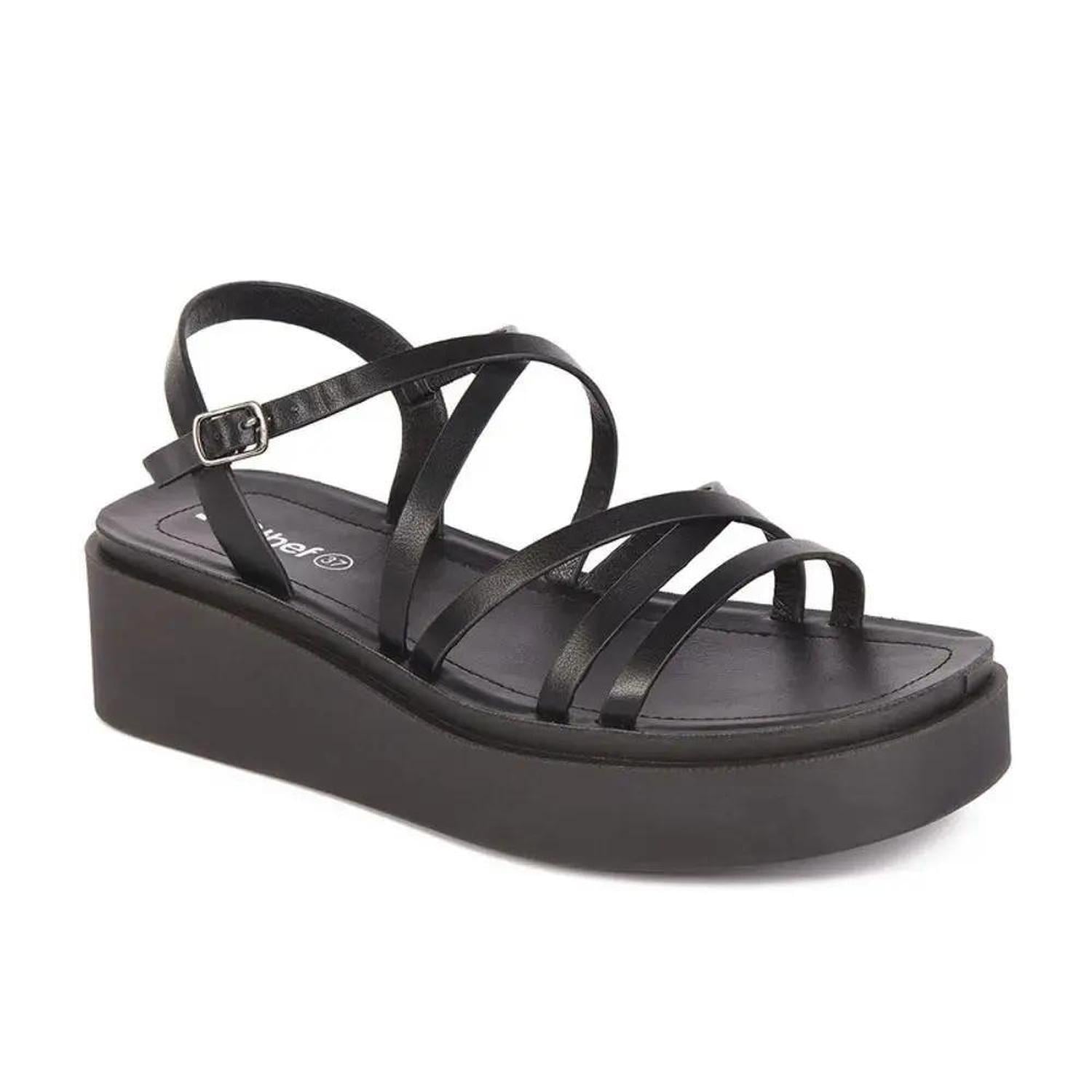SANDALIA MUJER STHEF CASUAL NEGRO 7749 - 1