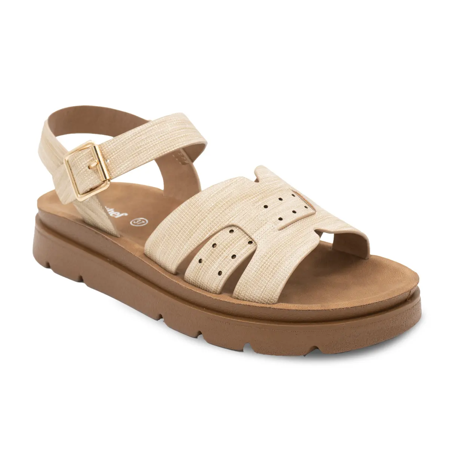 SANDALIA MUJER STHEF CASUAL DORADO 8167 - 1