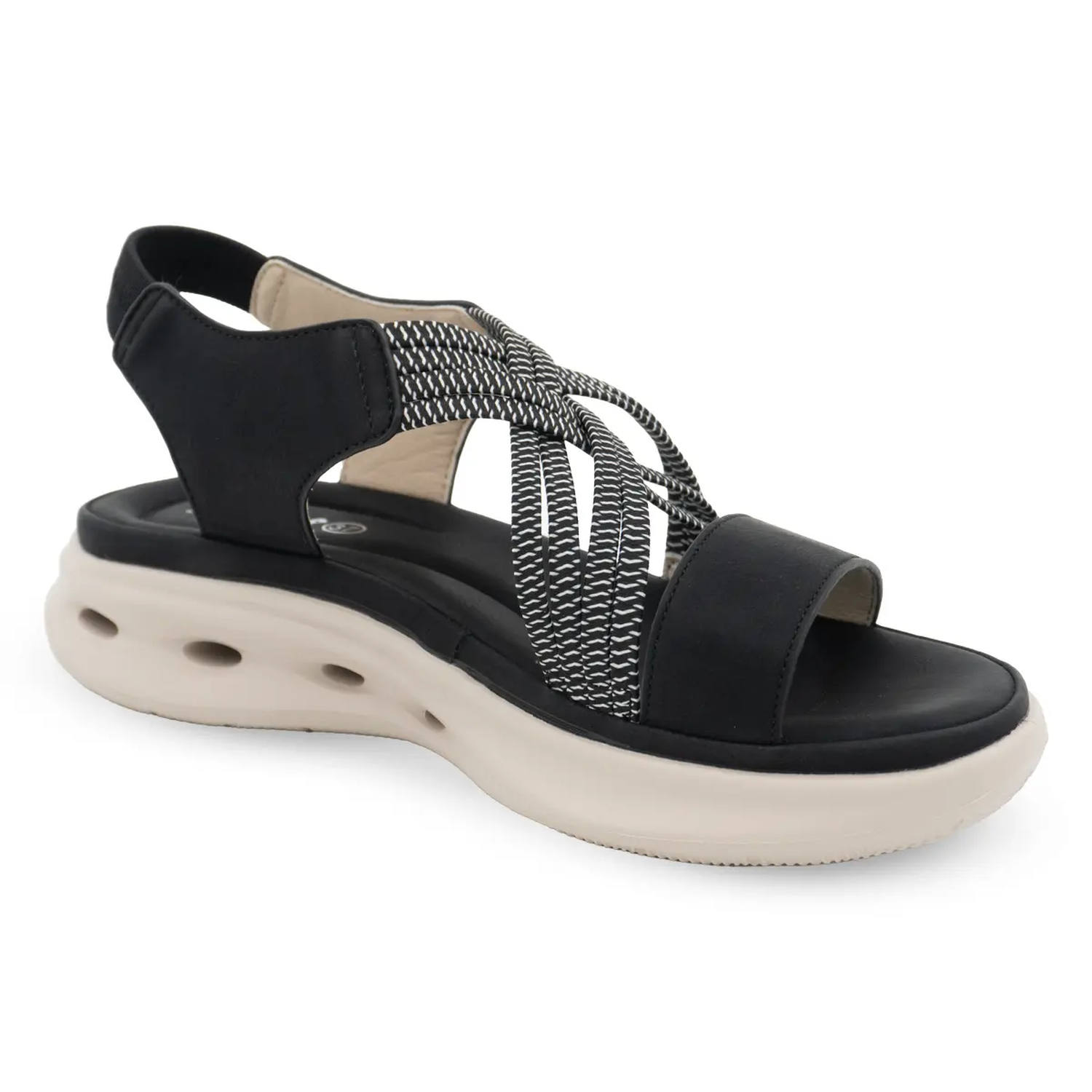SANDALIA MUJER STHEF CASUAL NEGRO 8150 - 1