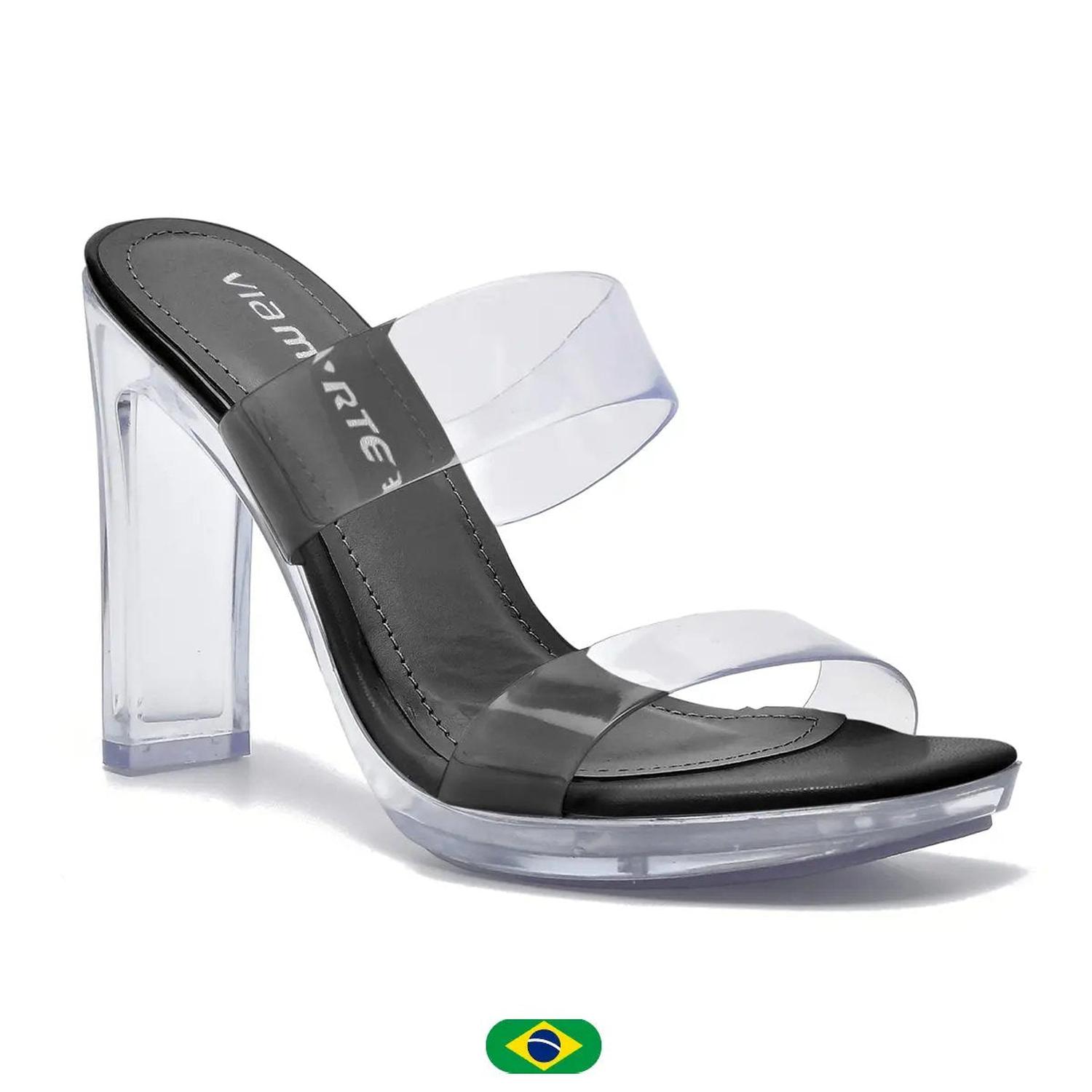 SANDALIAS PARA MUJER 22-15902 TRANSPARENTE/PRETO - 1