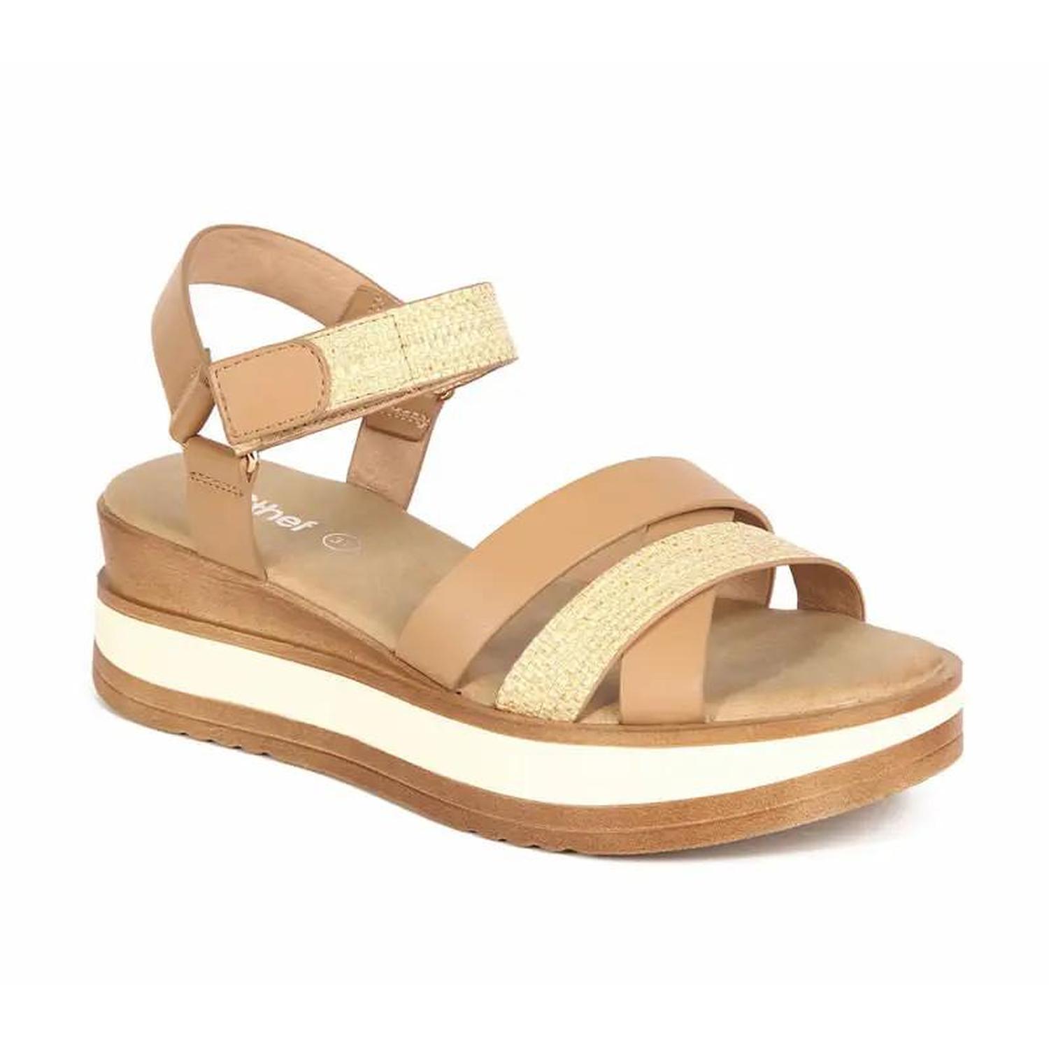 SANDALIA CON CORREA MUJER 7780 BEIGE-STHEF - 1