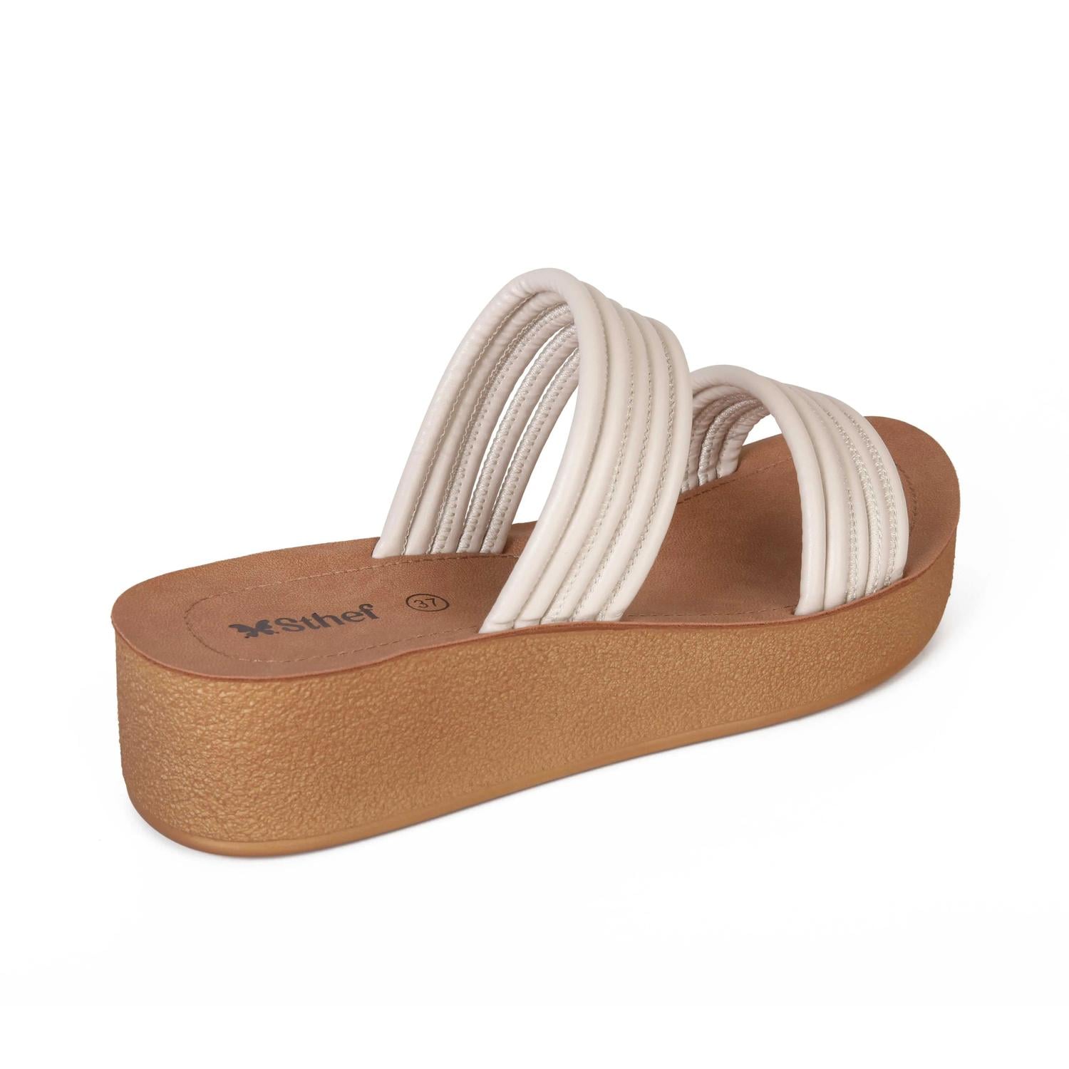 SANDALIA MUJER STHEF CASUAL OFF WHITE 8022 BLANCO 1123037 - 2
