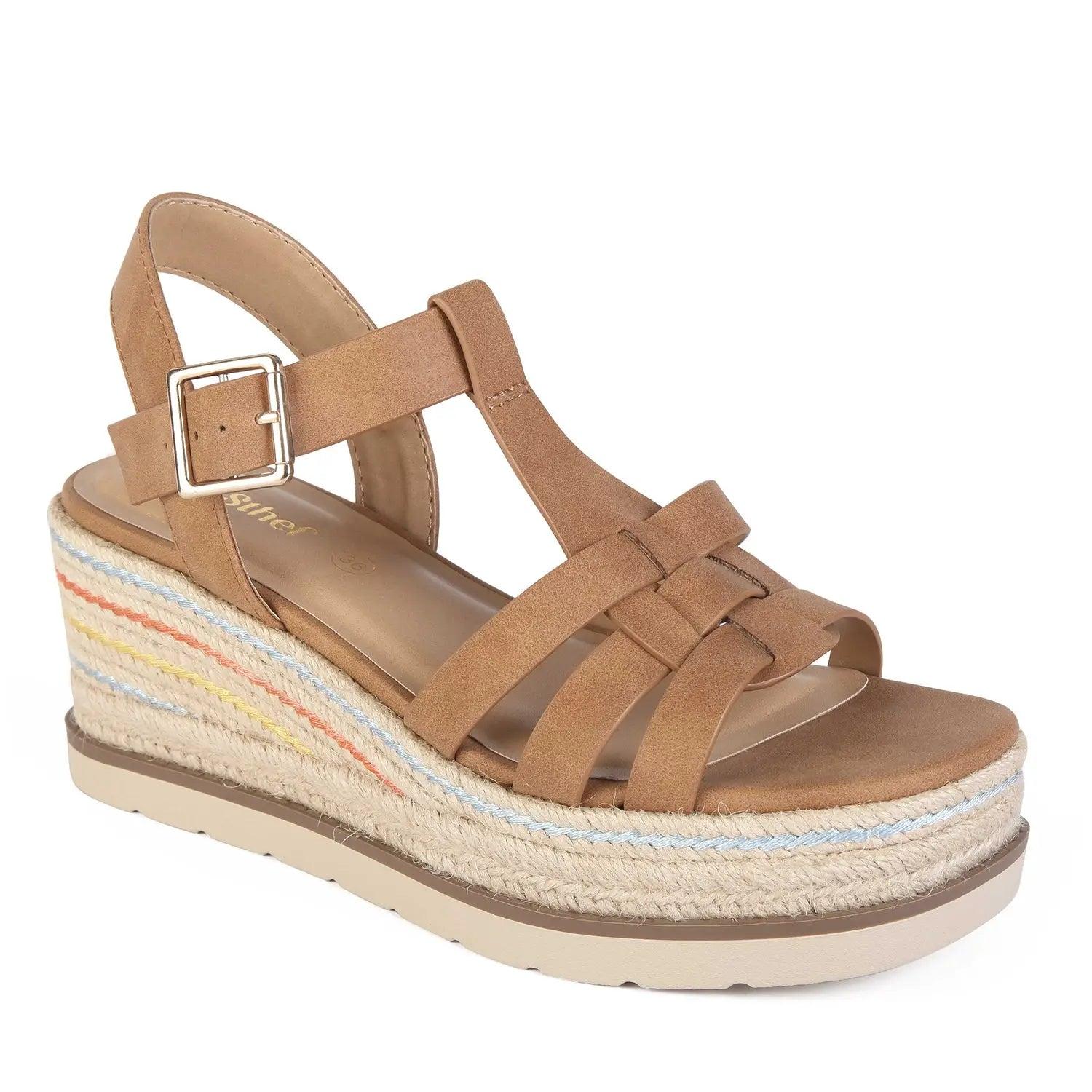 SANDALIA MUJER STHEF CASUAL CAMEL 8032 - 1