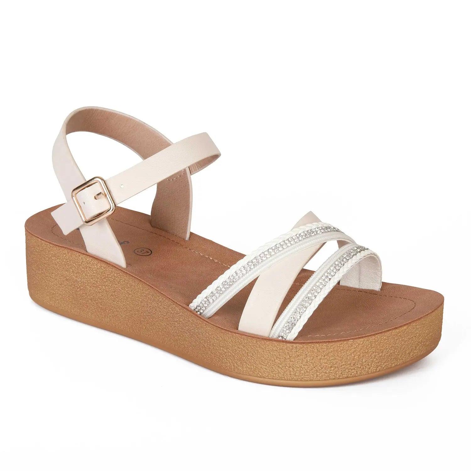 SANDALIA MUJER STHEF CASUAL OFF WHITE 8023 - 1