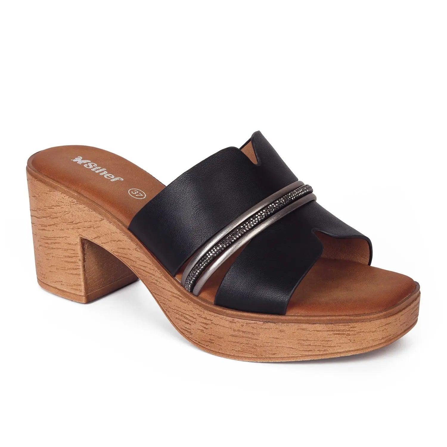 SANDALIA MUJER STHEF CASUAL NEGRO 8012 - 1