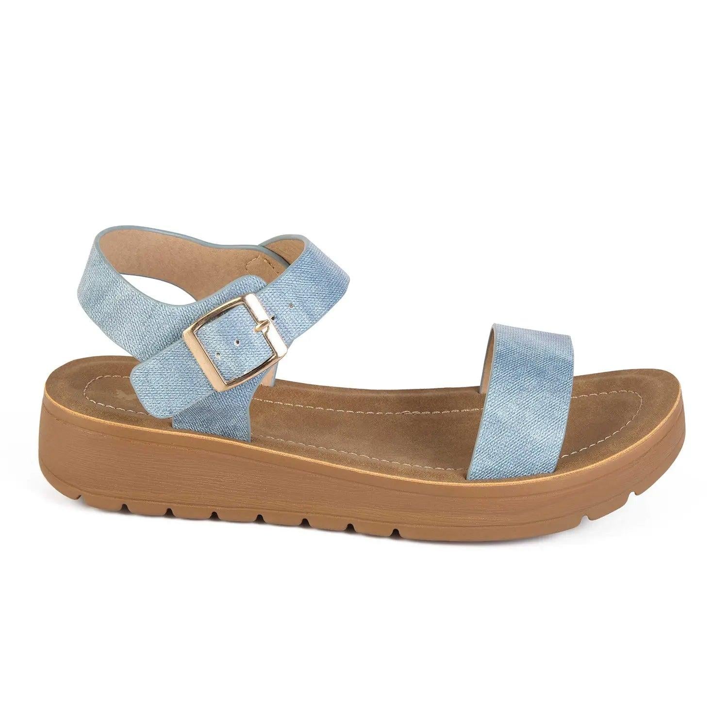 SANDALIA MUJER STHEF CASUAL JEANS 8041 CELESTE 1123230 - 2