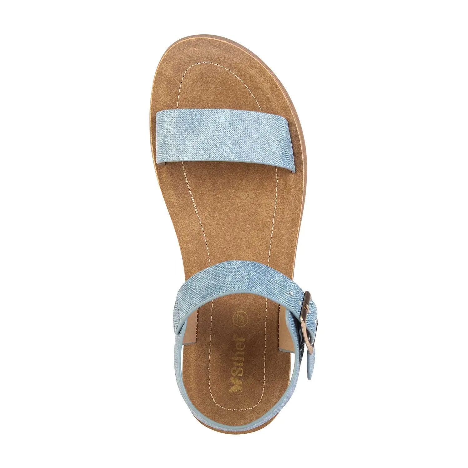 SANDALIA MUJER STHEF CASUAL JEANS 8041 CELESTE 1123230 - 4