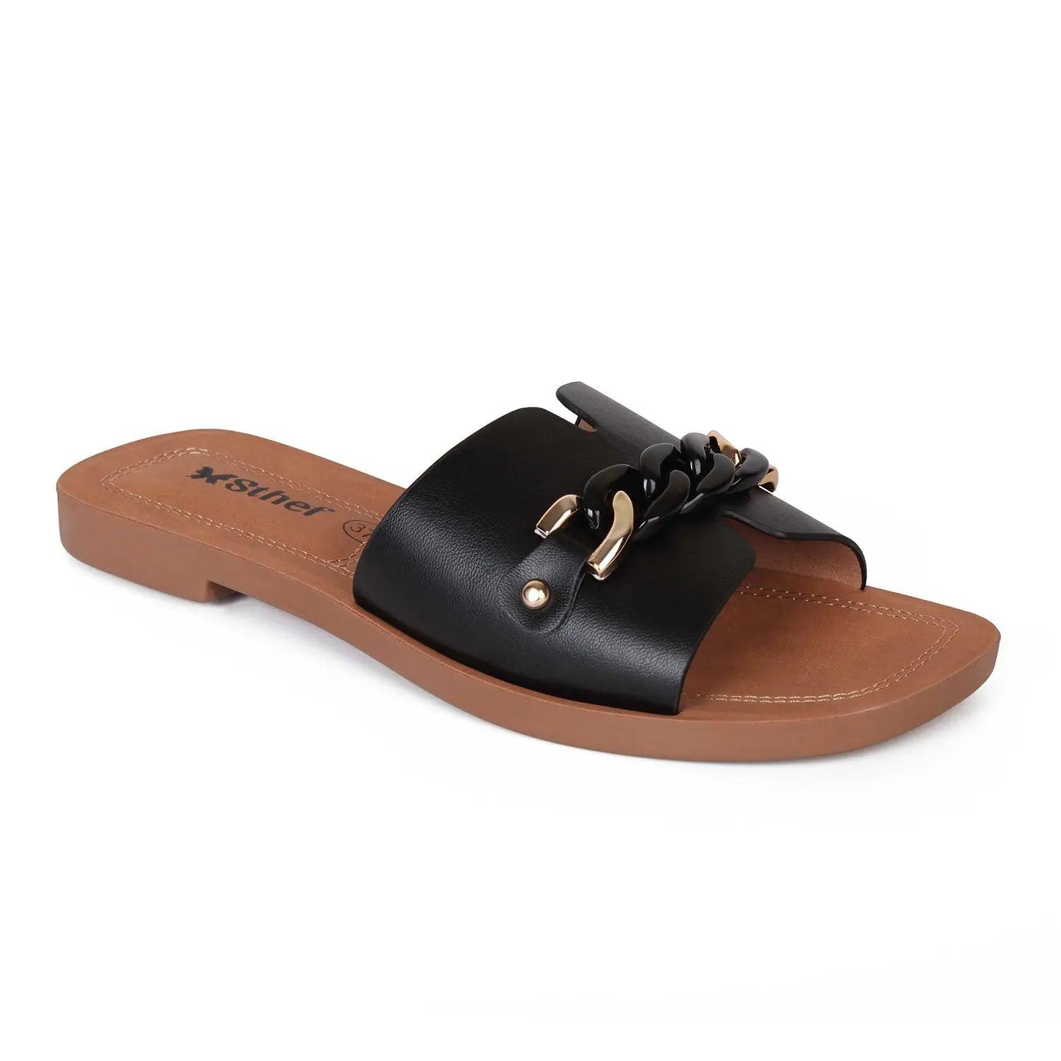 SANDALIA MUJER STHEF CASUAL NEGRO 7996 - 1