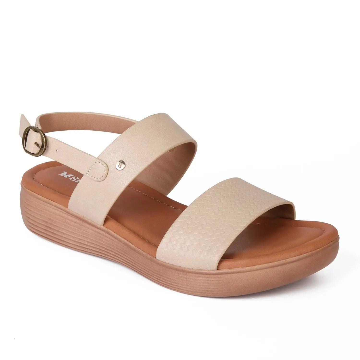 SANDALIA MUJER STHEF CASUAL BEIGE 8000 - 1