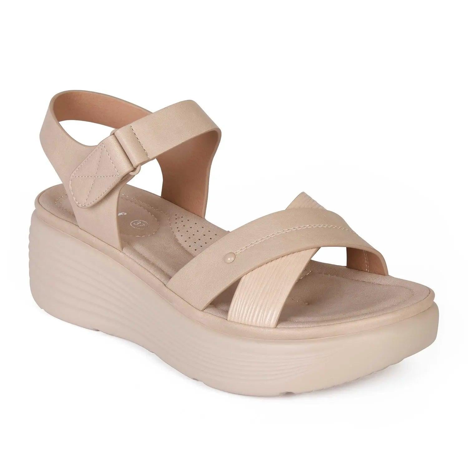 SANDALIA MUJER STHEF CASUAL BEIGE 8002 - 1