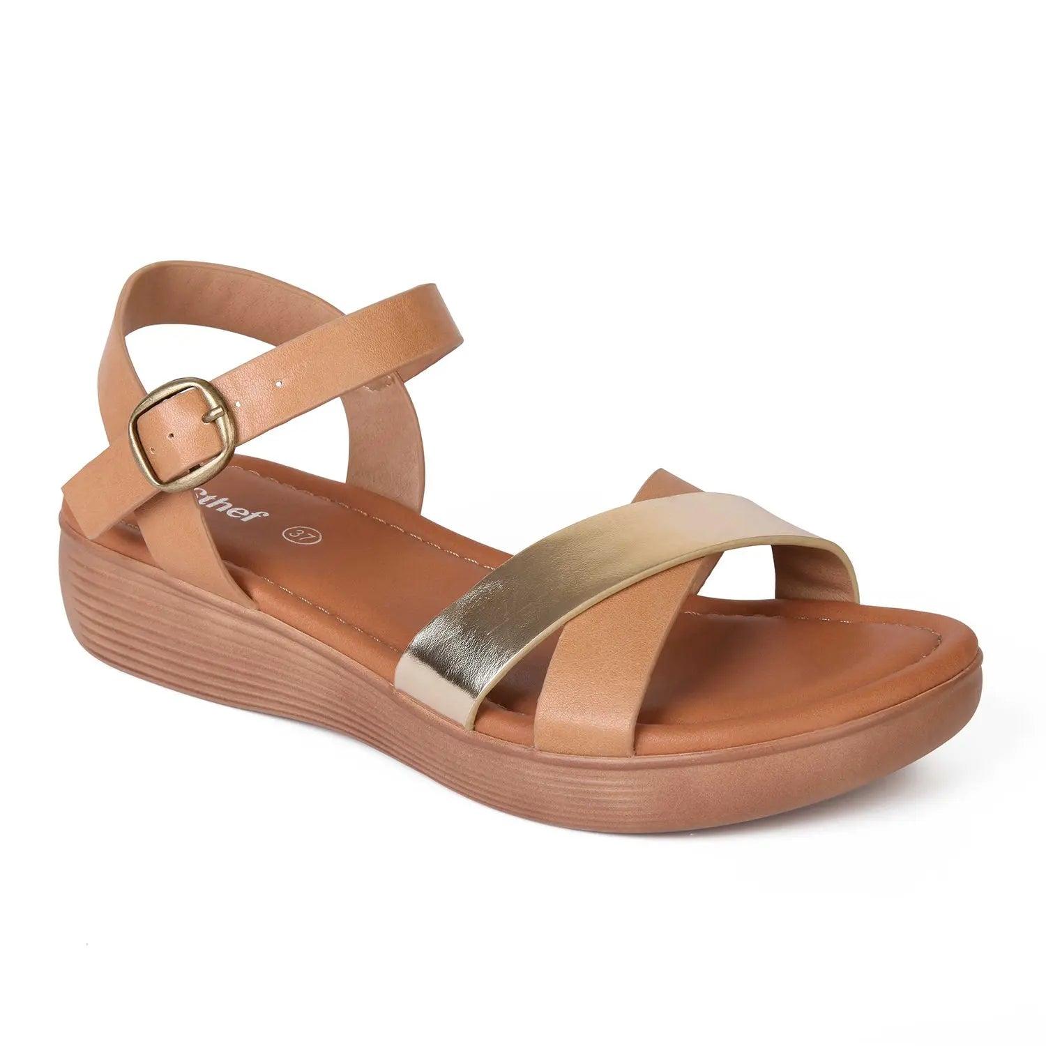 SANDALIA MUJER STHEF CASUAL CAMEL 7999 AMARILLO 1121476 - 1