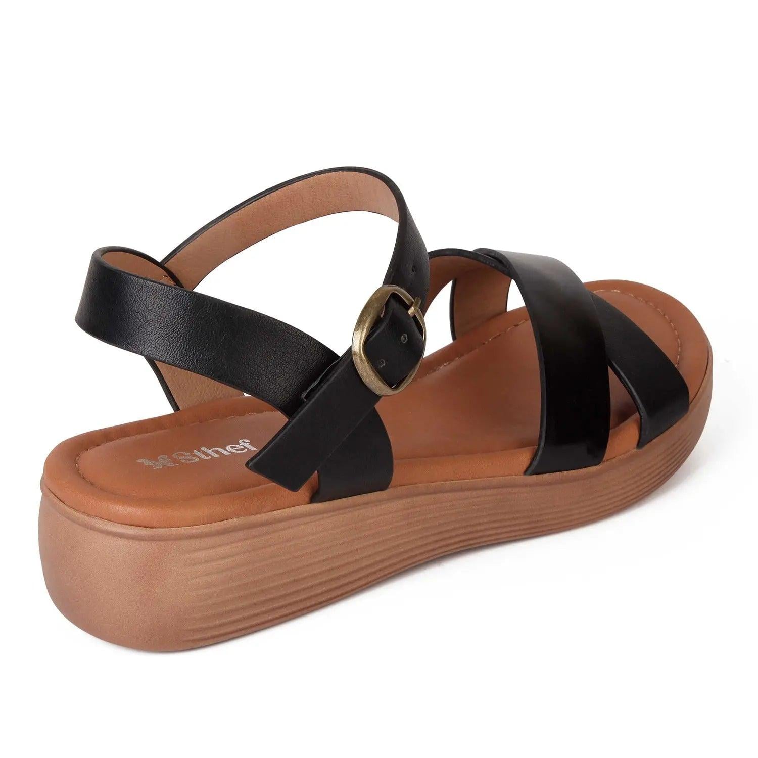 SANDALIA MUJER STHEF CASUAL NEGRO 7999 COLOR NEGRO - 1121481 - 3
