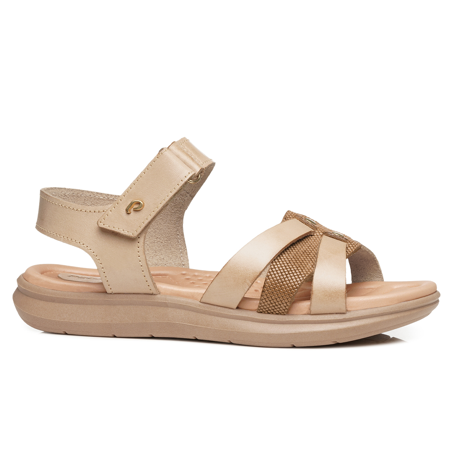 SANDALIA MUJER PEGADA CASUAL CREME/WHISKY 232818-01 - 1