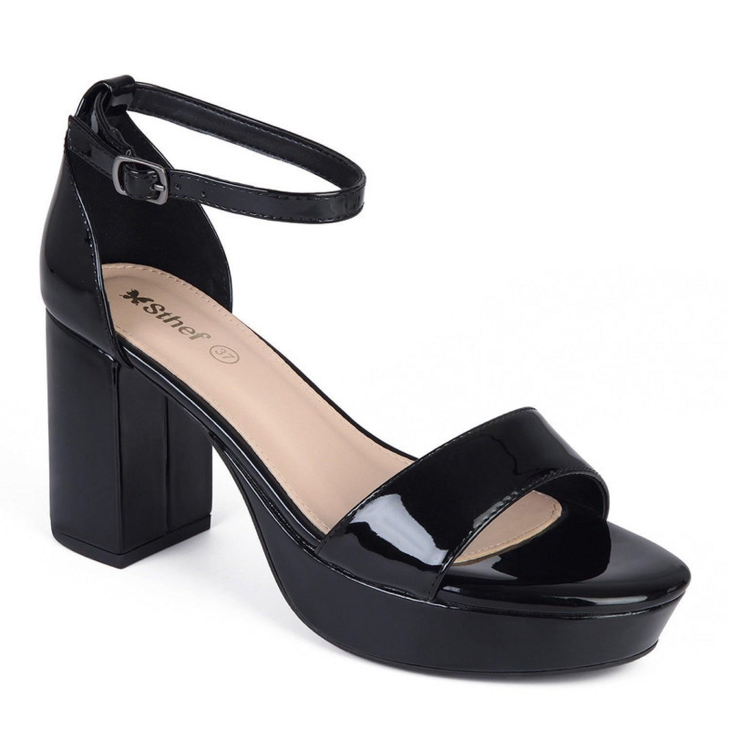 SANDALIA MUJER STHEF VESTIR NEGRO CHAROL 7906 - 1