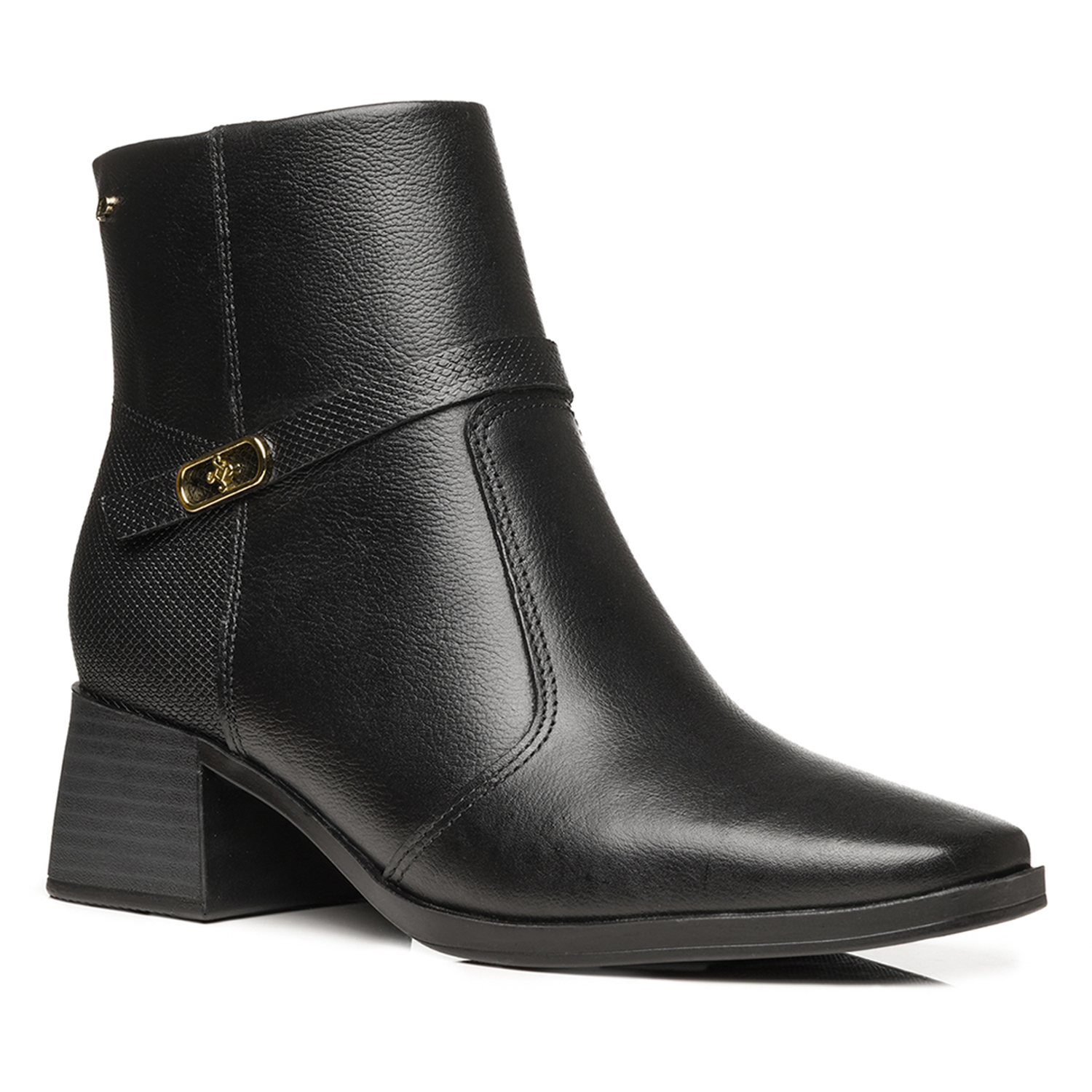 BOTIN MUJER PEGADA CUERO VESTIR PRETO 282355-04 - 1