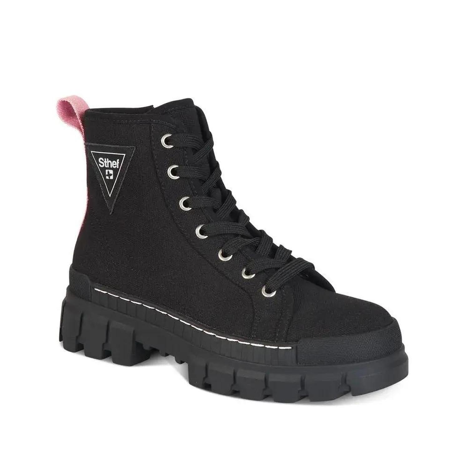 BOTIN MUJER STHEF CASUAL NEGRO 7608 COLOR 1090841 - 2