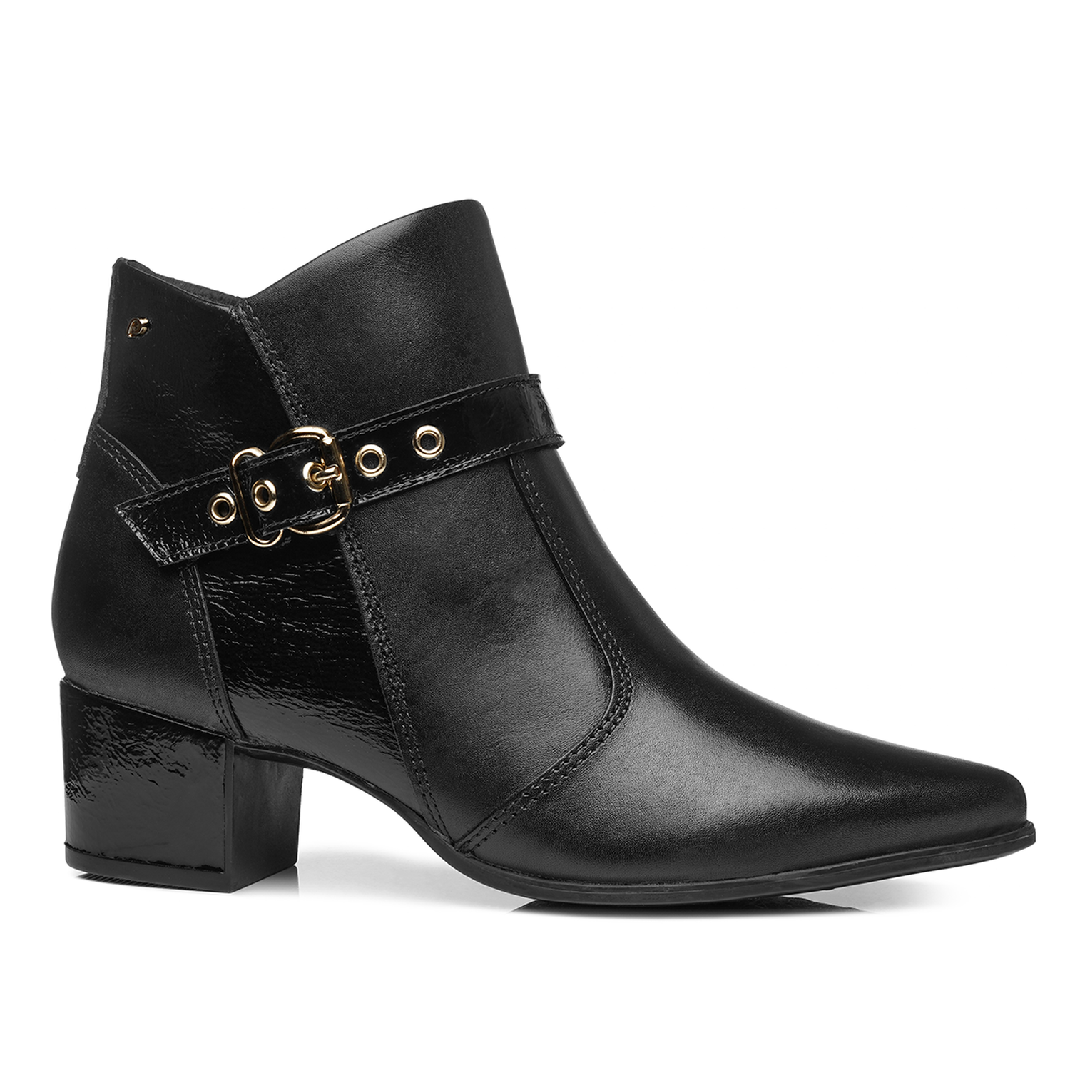 BOTIN MUJER PEGADA CUERO VESTIR PRETO 280902-04 - 1