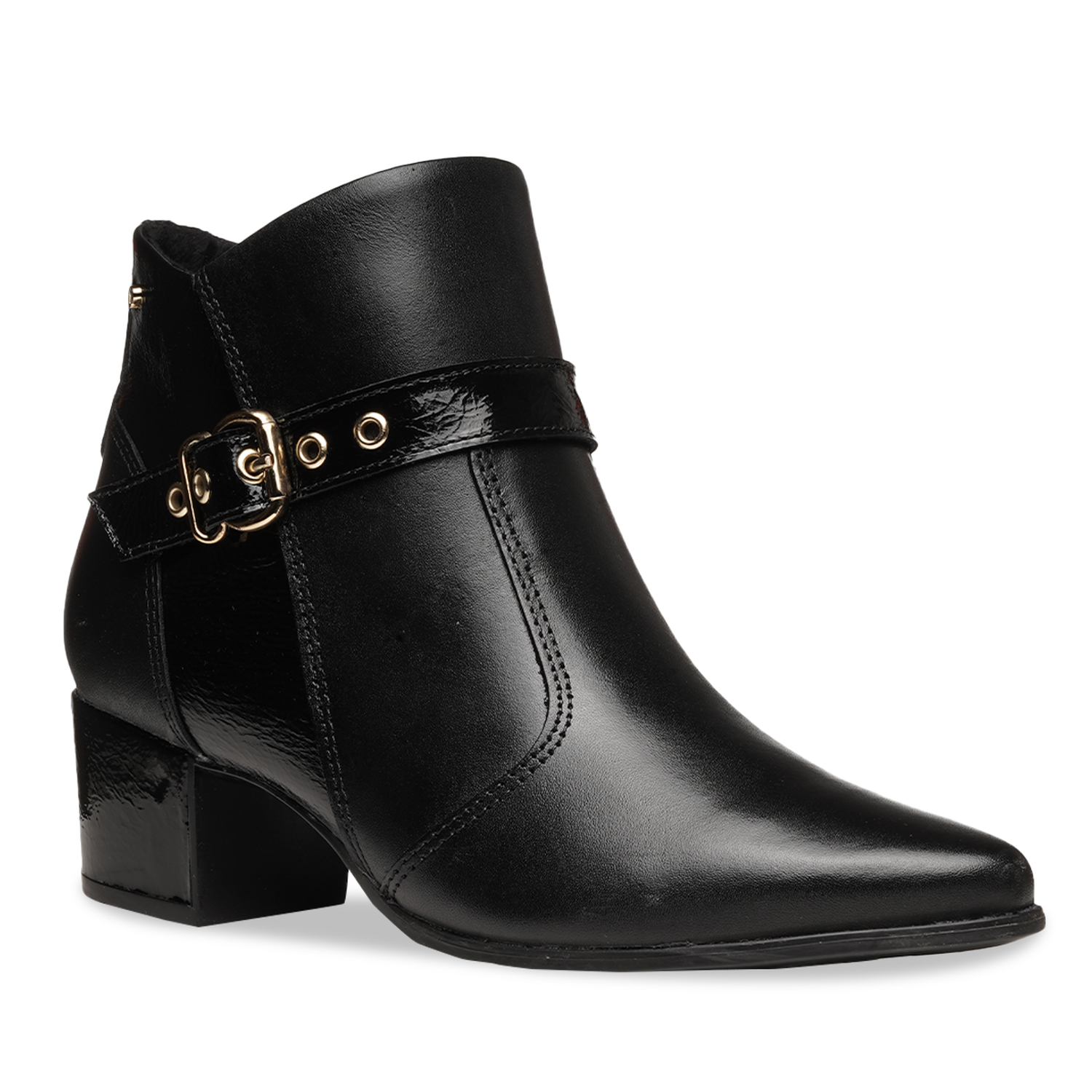 BOTIN MUJER PEGADA CUERO VESTIR PRETO 280902-04 COLOR 1135284 - 2