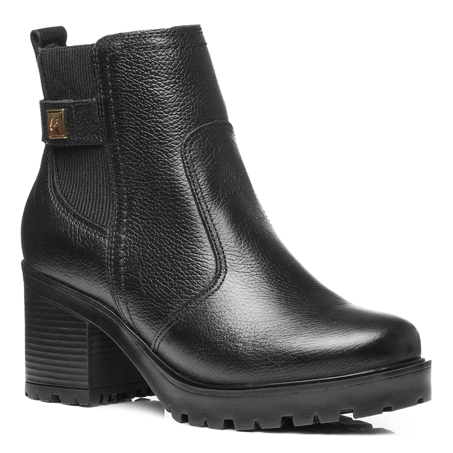 BOTIN MUJER PEGADA CUERO VESTIR PRETO 282603-02 - 1