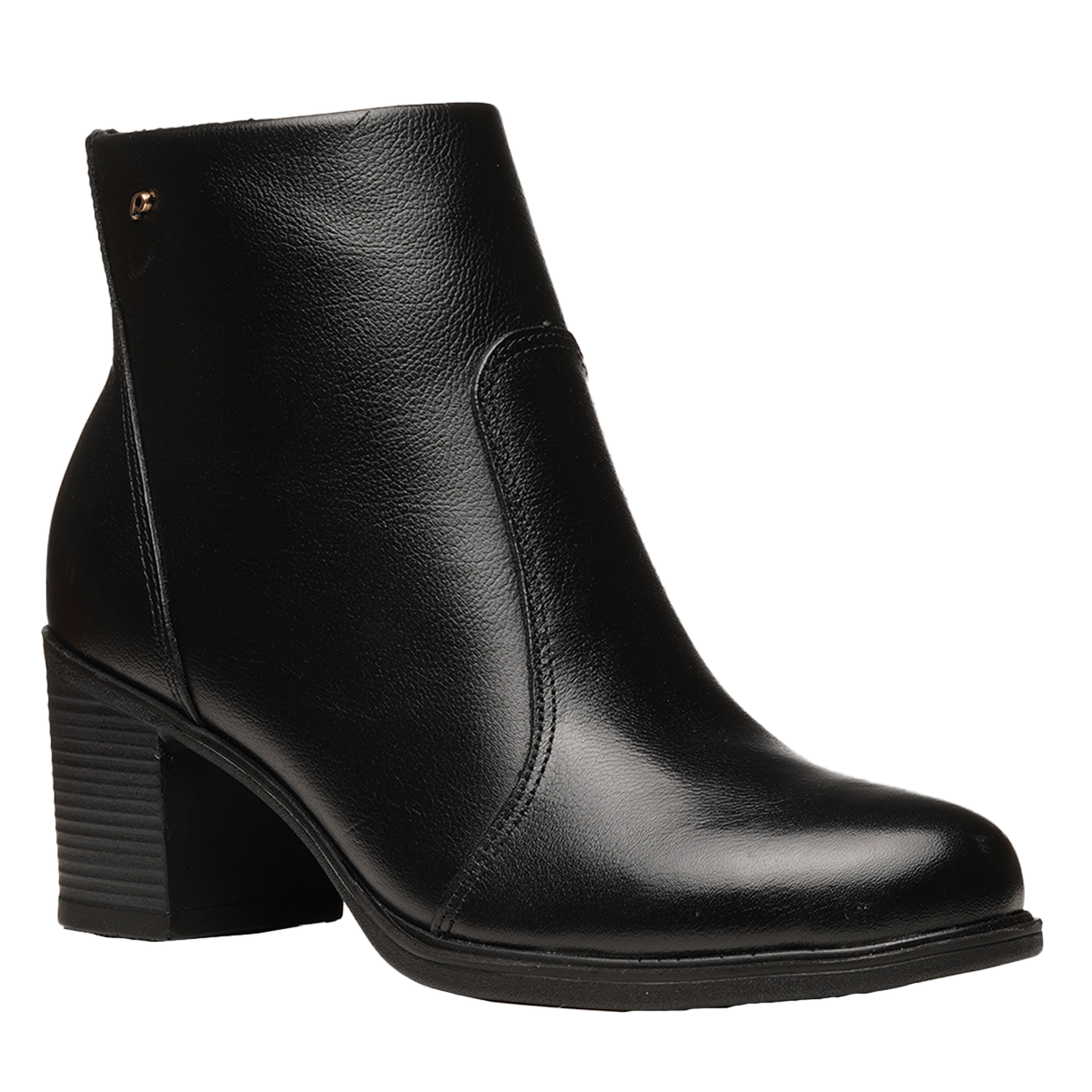BOTIN MUJER PEGADA CUERO VESTIR PRETO 280406-03 - 1