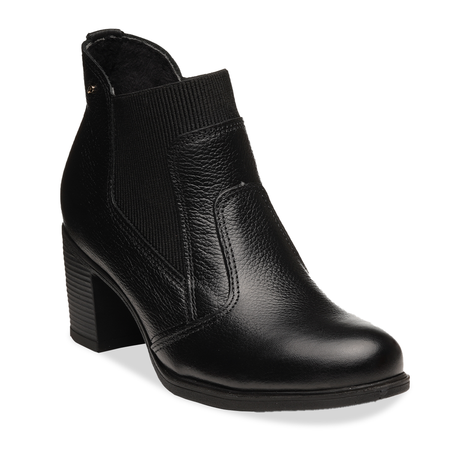 BOTIN MUJER PEGADA CUERO VESTIR PRETO 280403-04 COLOR 1135269 - 2