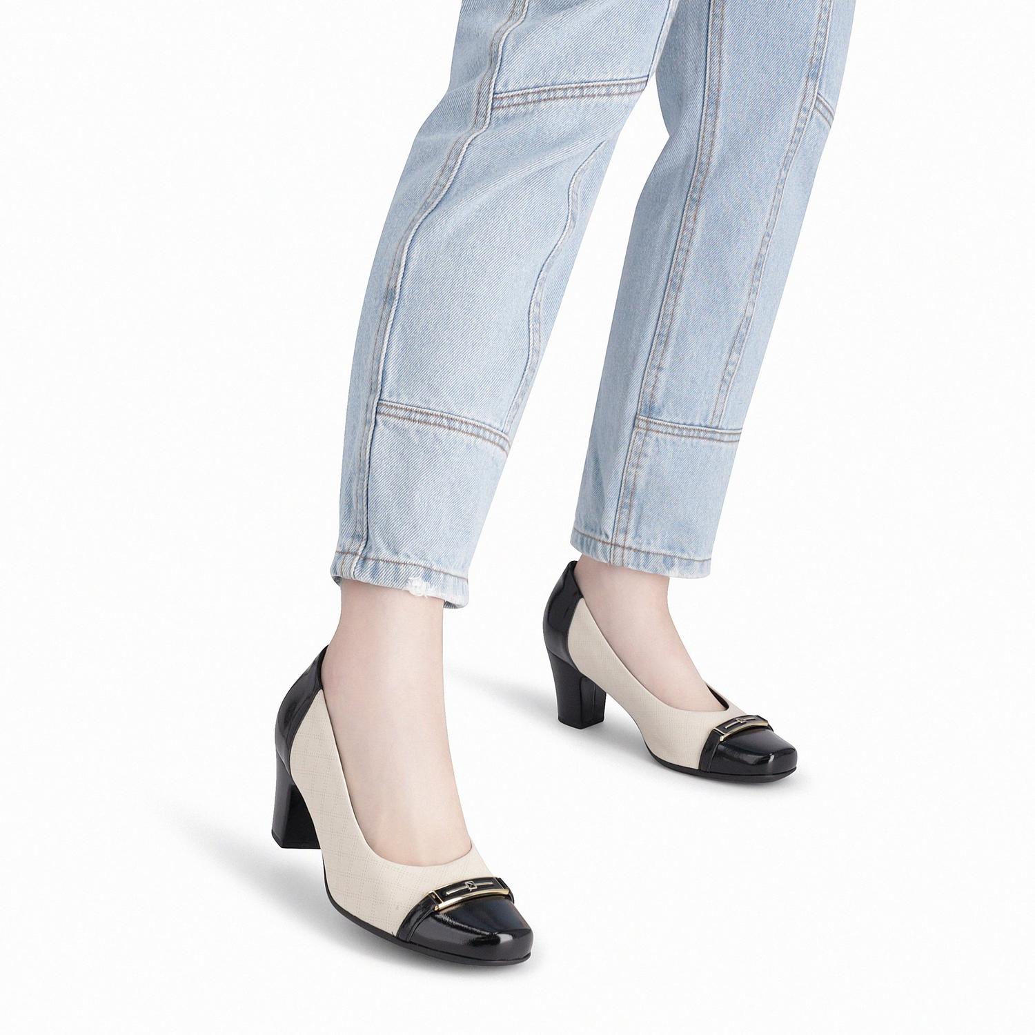 ZAPATO MAXI MUJER PICCADILLY PRETO/OFF WHITE 34400200000001 BLANCO 1138327 - 6