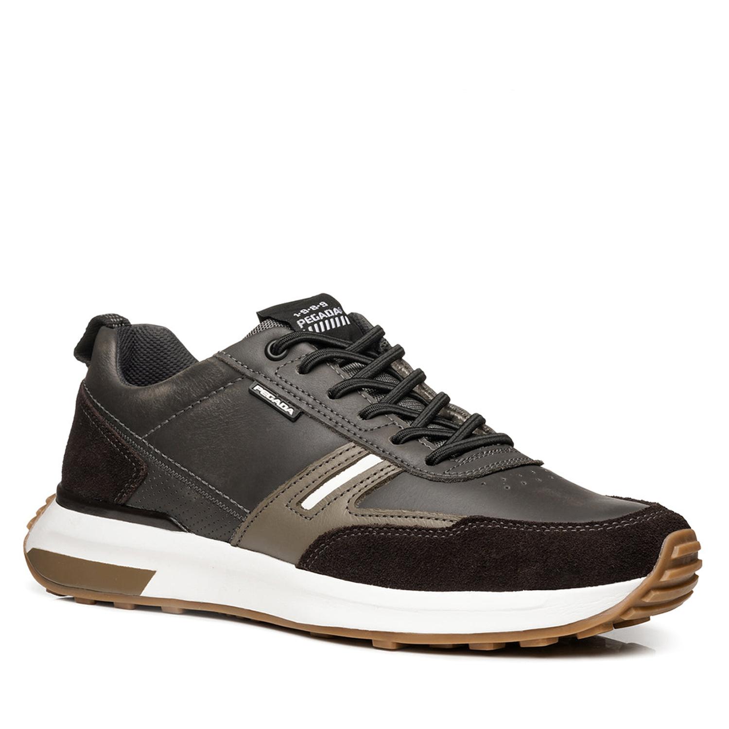 ZAPATILLA HOMBRE PEGADA CUERO CARBONO/CAFE/BRANCO 110751-07 MARRÓN 1153274 - 1