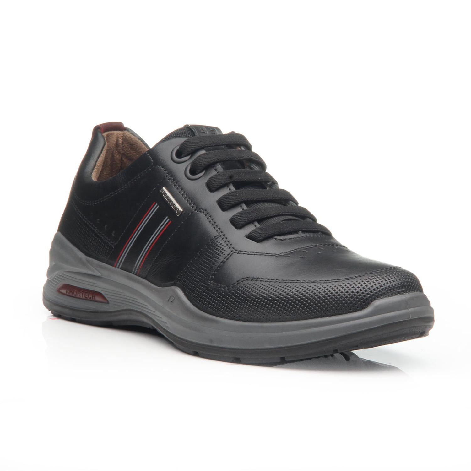 ZAPATILLA HOMBRE PEGADA CUERO PRETO BORDO 110501-03 NEGRO 1153505 - 2