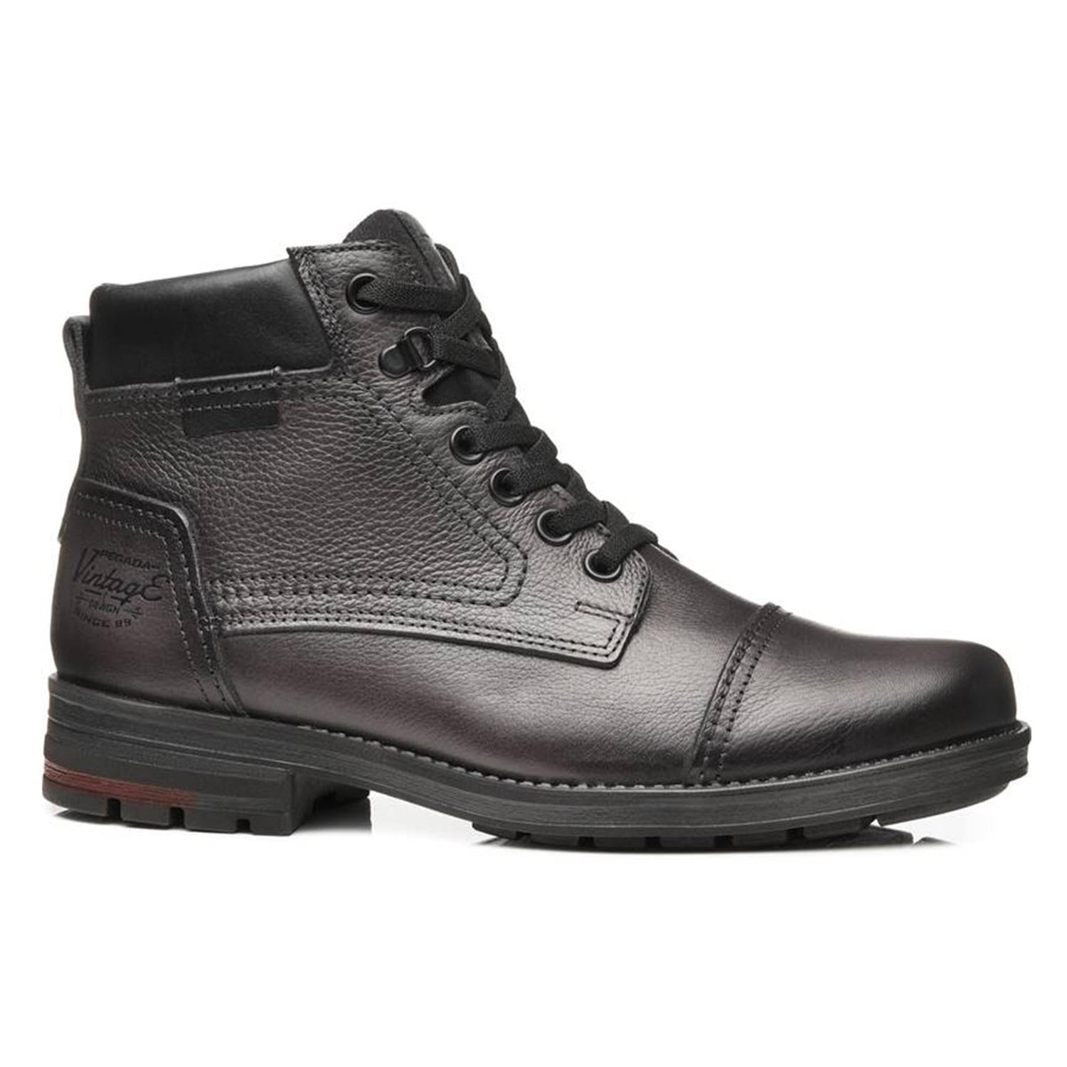 BOTIN HOMBRE PEGADA CUERO CROMO/PRETO 181313-07 COLOR 1153345 - 2