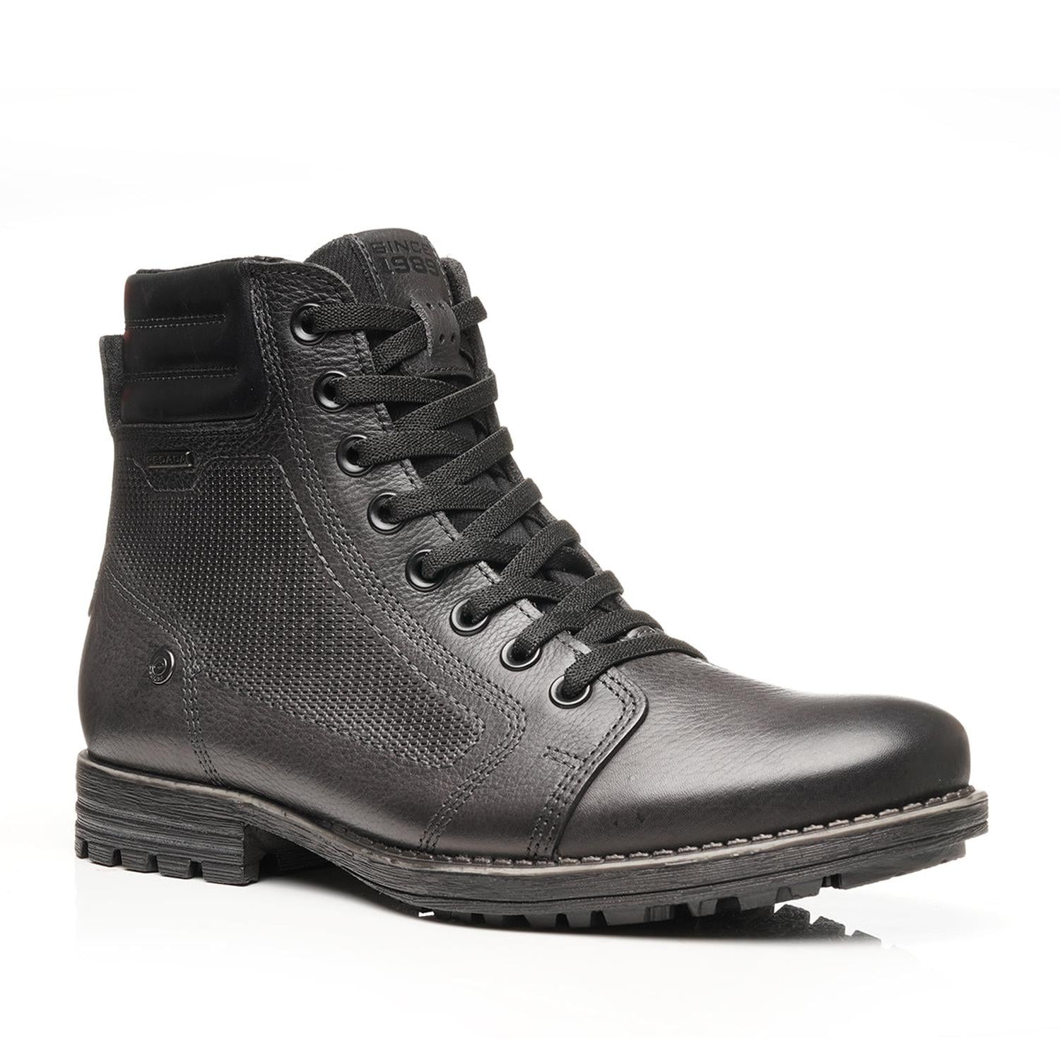BOTIN HOMBRE PEGADA CUERO CROMO/PRETO 180748-09 - 1