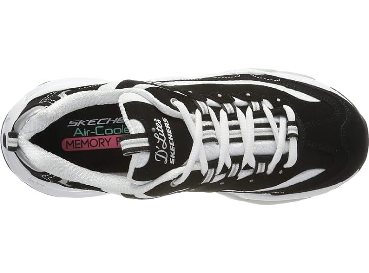 ZAPATILLAS MUJER SKECHERS NEGRO 11930/BKW D`LITES-BIGGEST FAN - 4