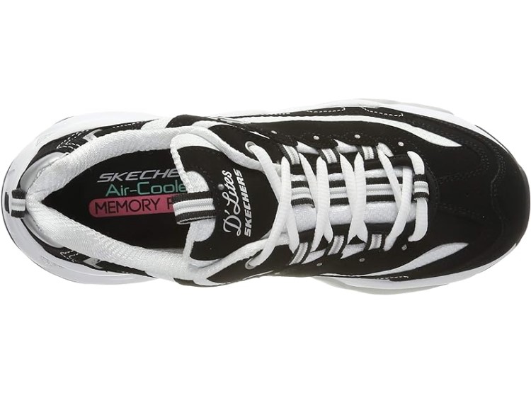 ZAPATILLAS MUJER SKECHERS NEGRO 11930/BKW D`LITES-BIGGEST FAN - 4