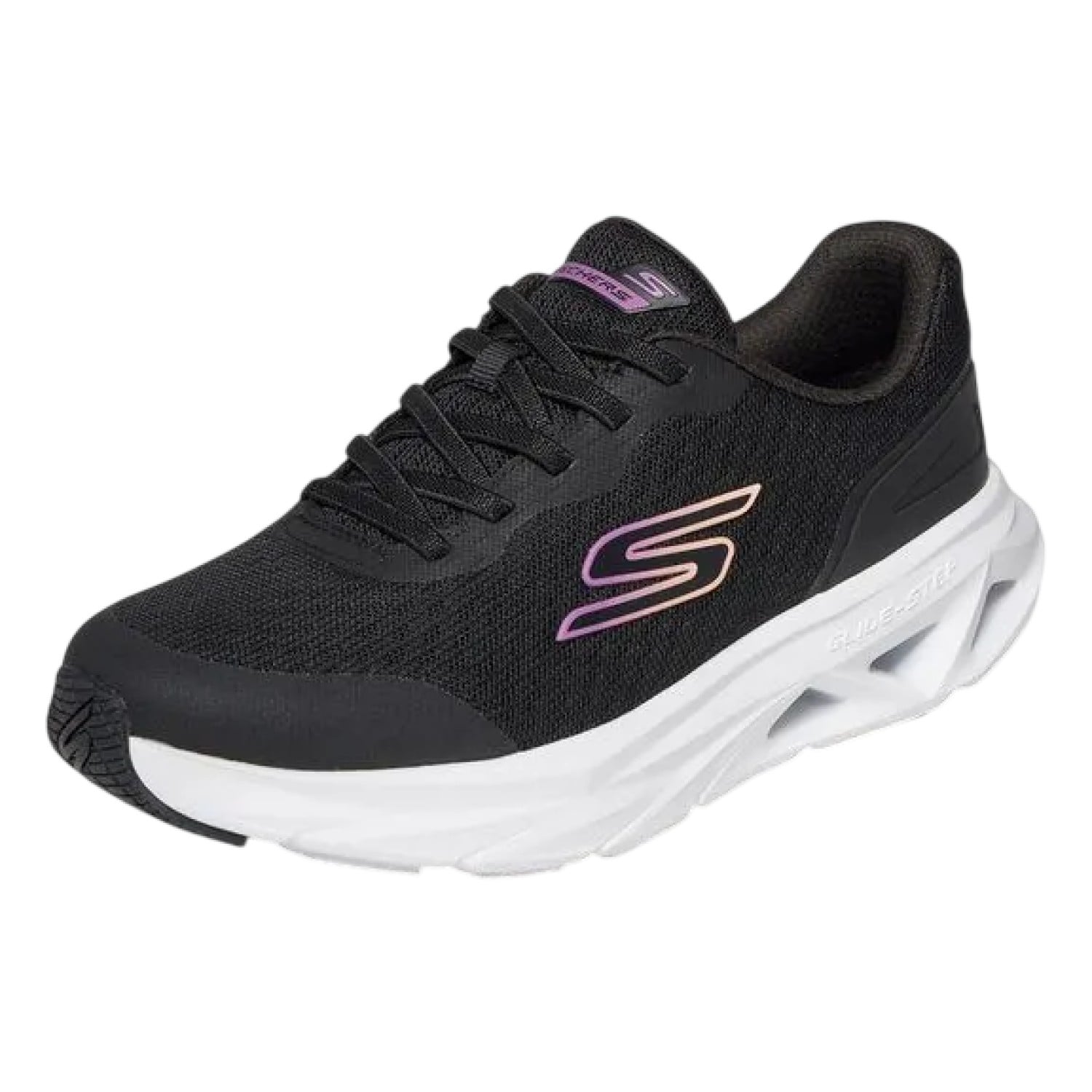 ZAPATILLA SKECHERS GLIDE STEP VORTEX 129826BKW NEGRO MUJER - 4