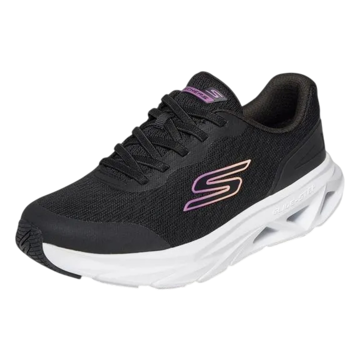 ZAPATILLA SKECHERS GLIDE STEP VORTEX 129826BKW NEGRO MUJER - 4