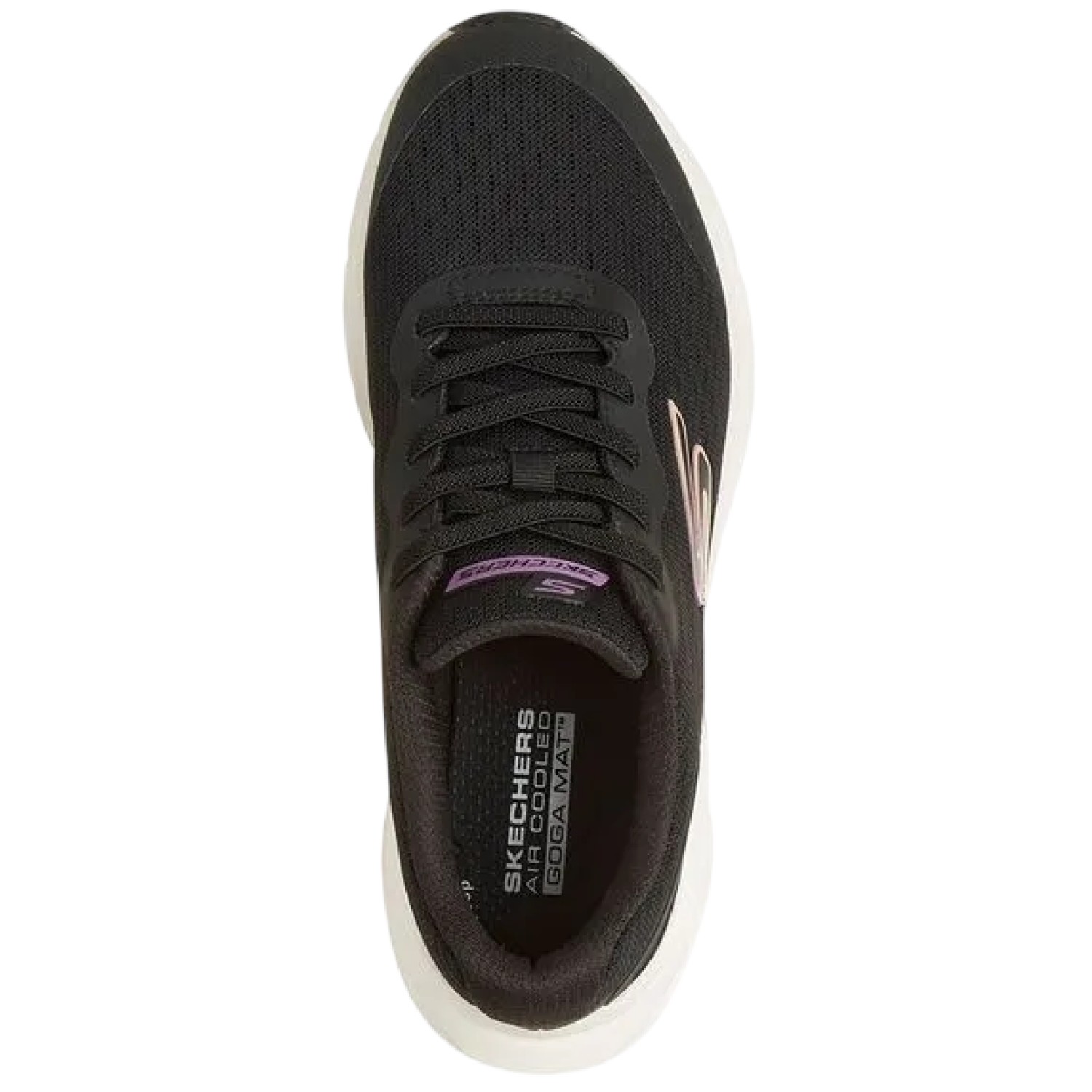 ZAPATILLA SKECHERS GLIDE STEP VORTEX 129826BKW NEGRO MUJER - 5