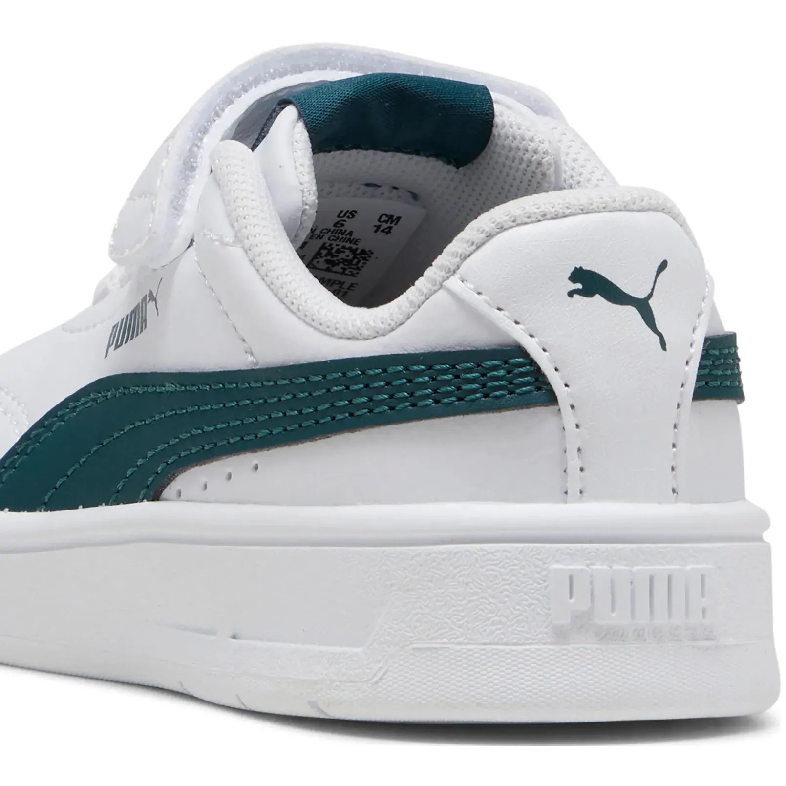ZAPATILLA PUMA COURT CLASSIC CLEAN AC+ INF 403752 04 BLANCO-VERDE PARA NIÑOS - 5