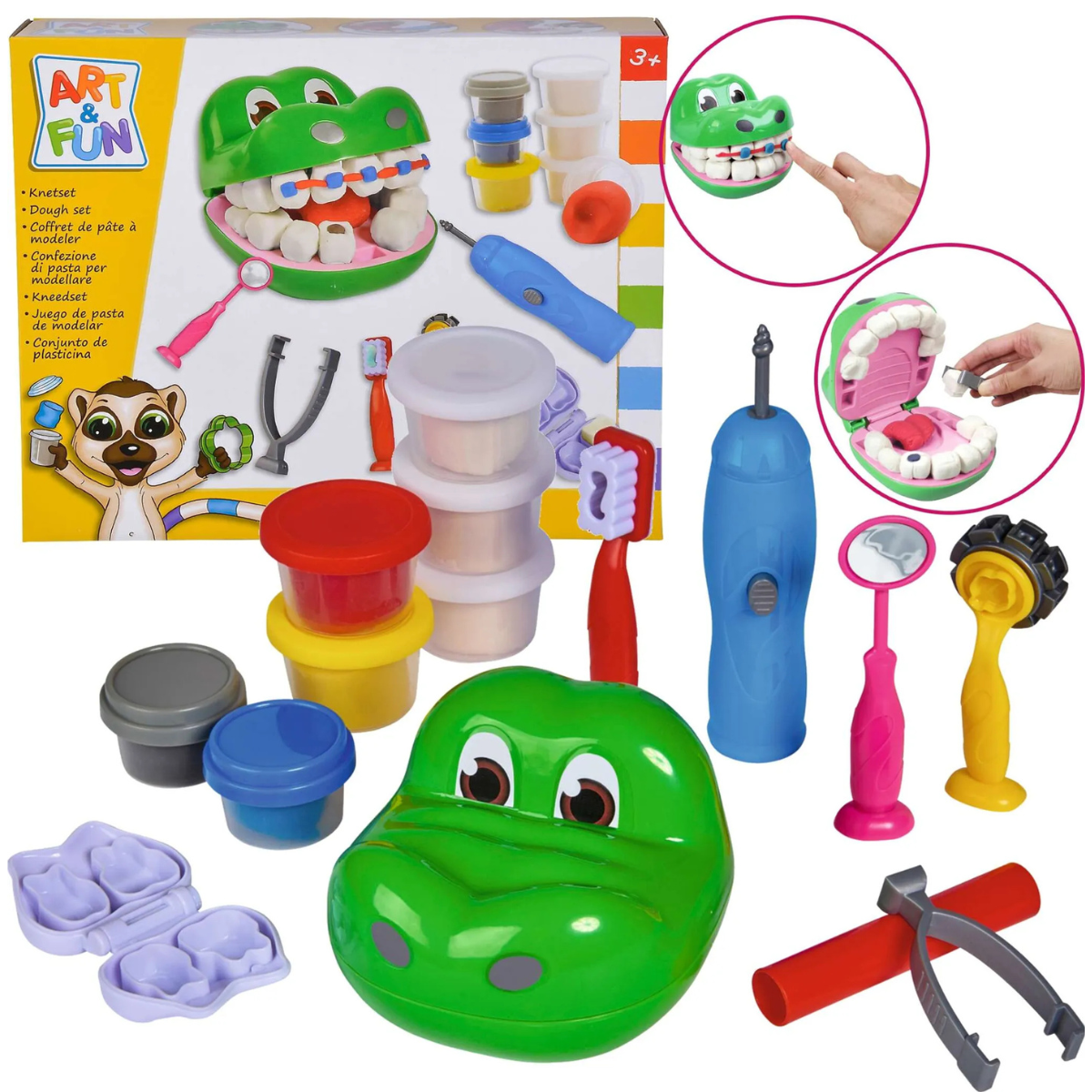 PLASTILINA ART Y FUN SET CROC DENTISTA CON MASAS Y ACCESORIOS - 1
