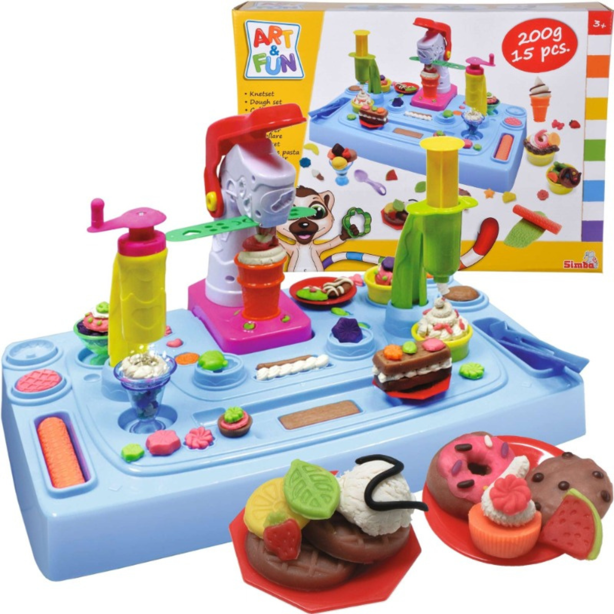 SET PLASTILINA ART Y FUN MASA FÁBRICA DE HELADOS CON 15 PIEZAS - 1